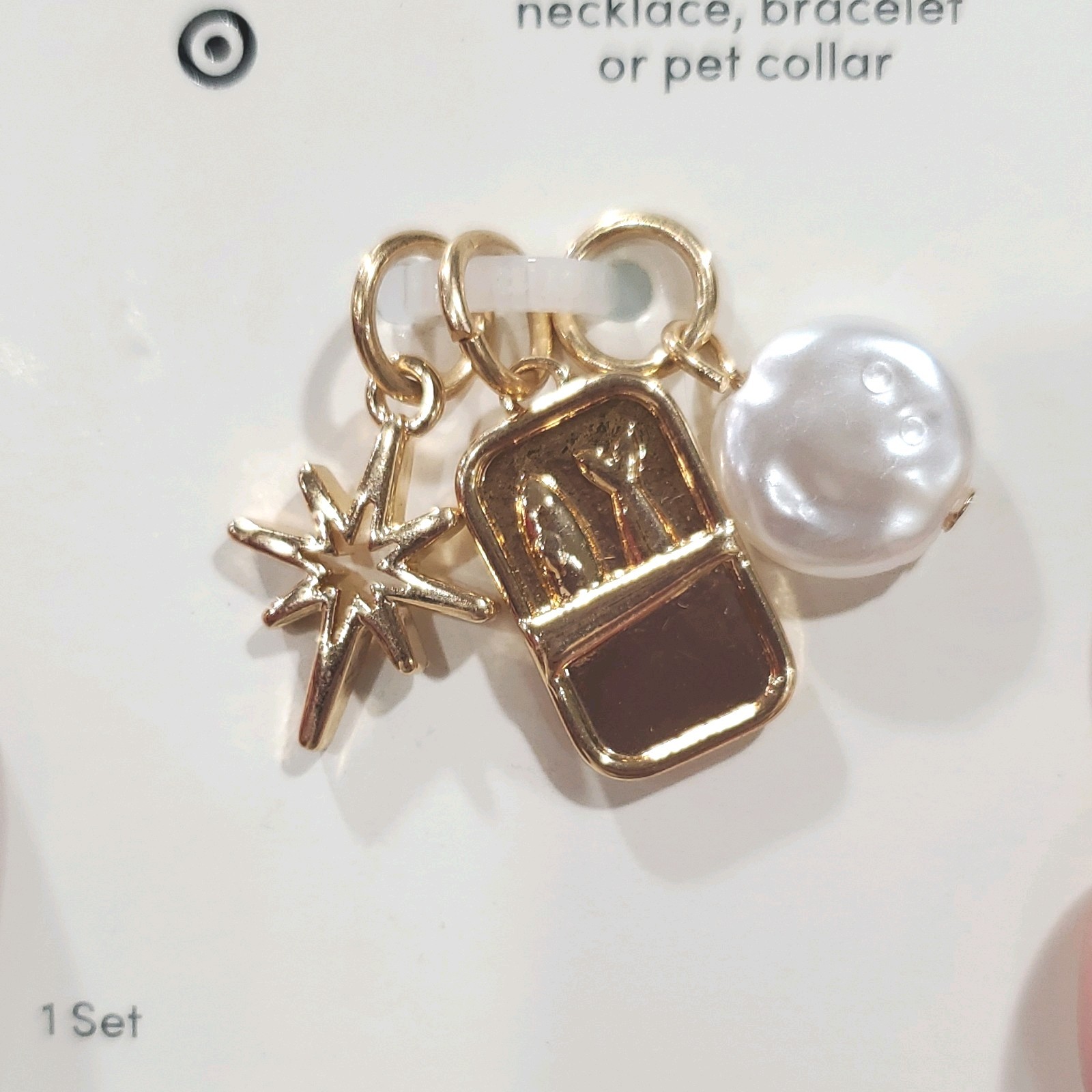 the cuddle collab Dog Pet Charm Set of 3 Gold Collar Sardines Star New