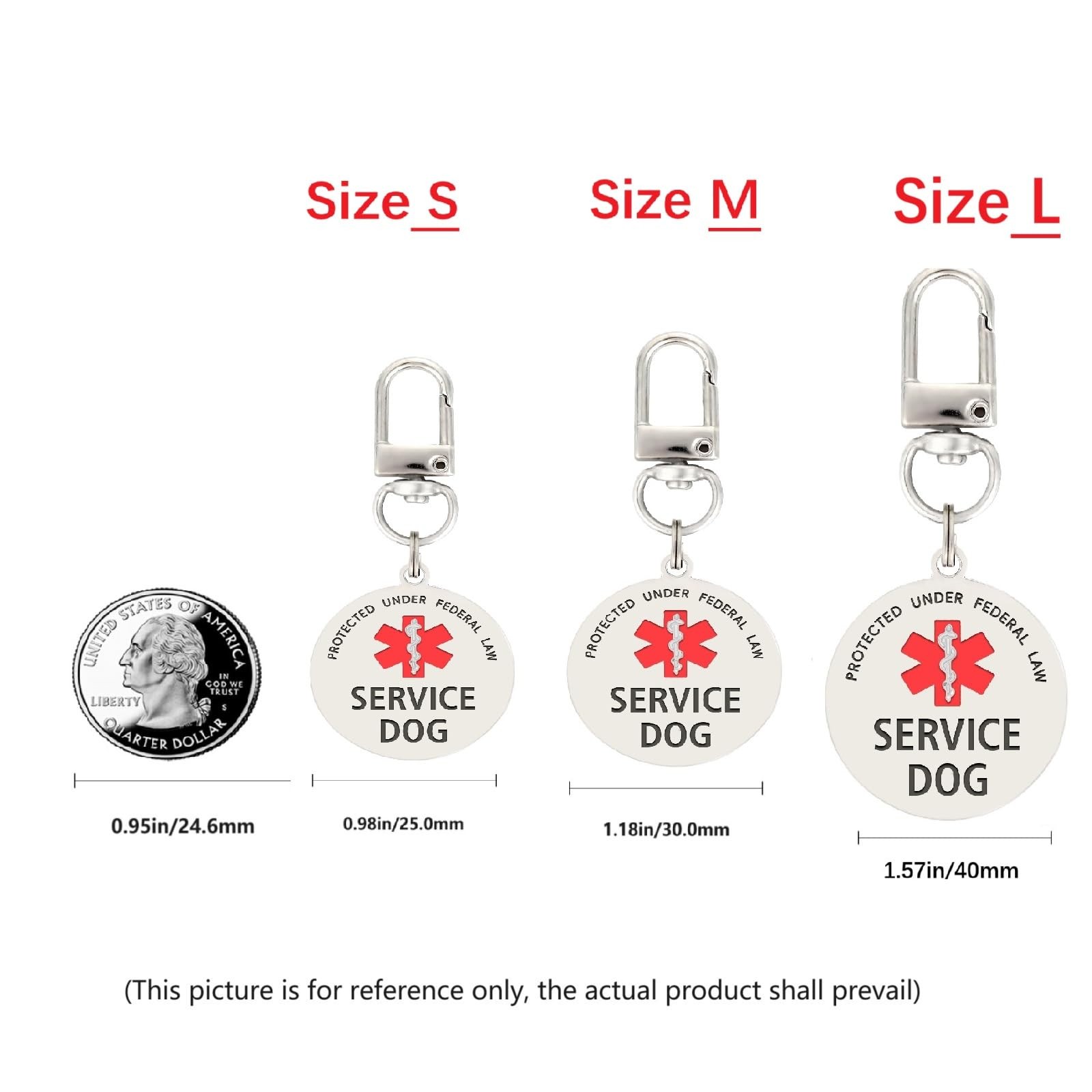 Service Dog Tag Easily Attach To Collar Harness Vest Large Pet Accessories