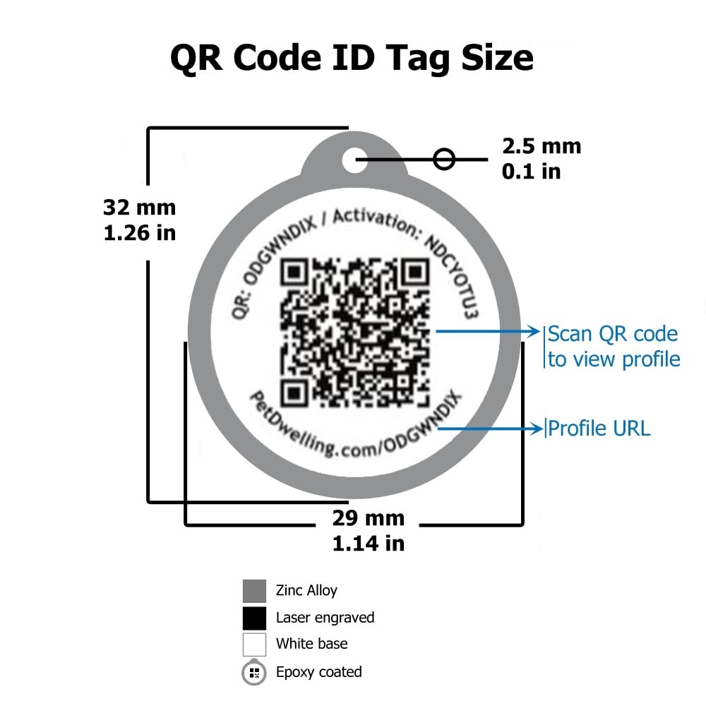 Emerald Green Paw Tag QR Code Pet ID with Lifetime Guarantee and Free Profile