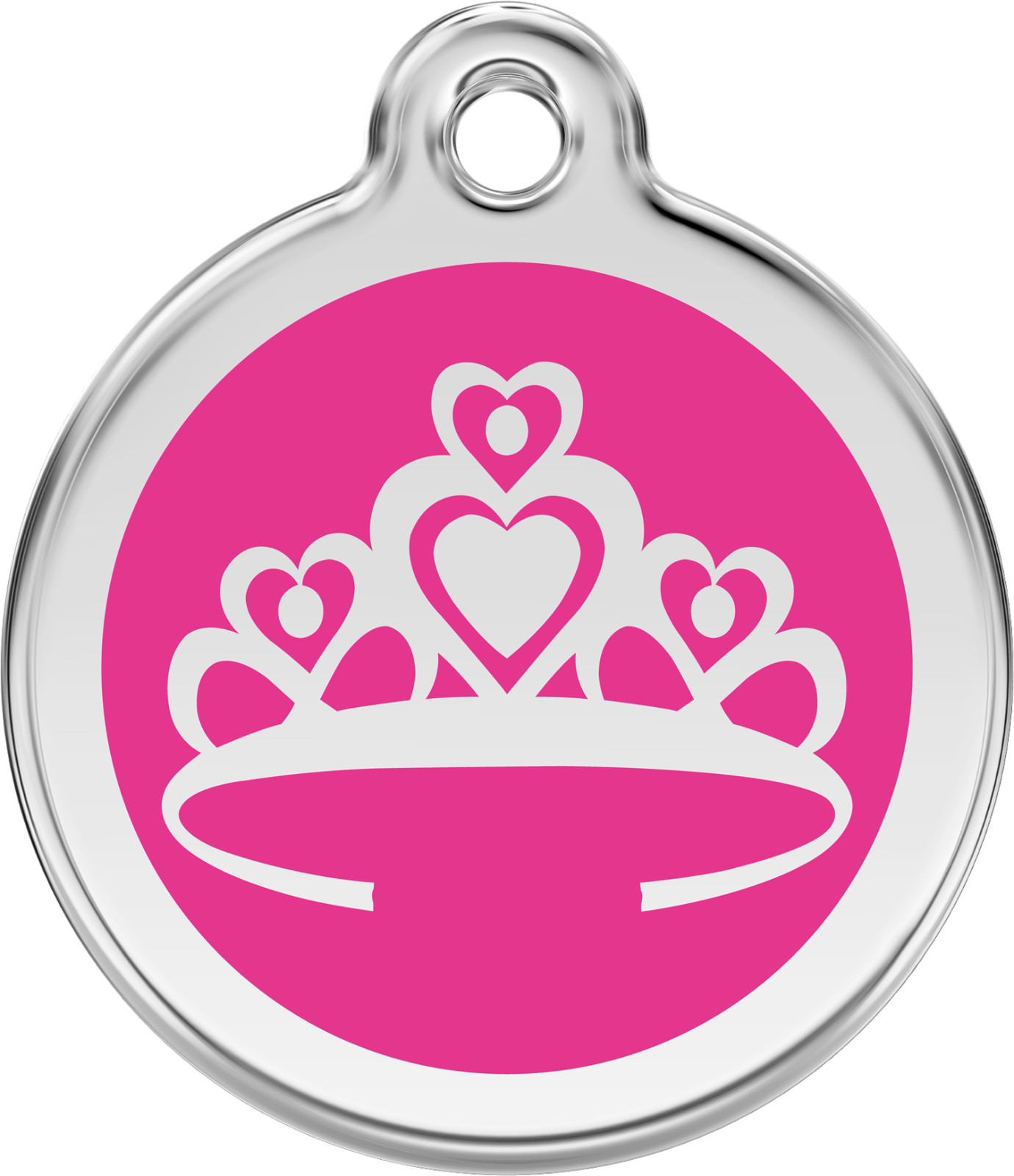 Stainless Steel Red Dingo Crown Dog Tag ID Red Purple Blue Green Pink Yellow