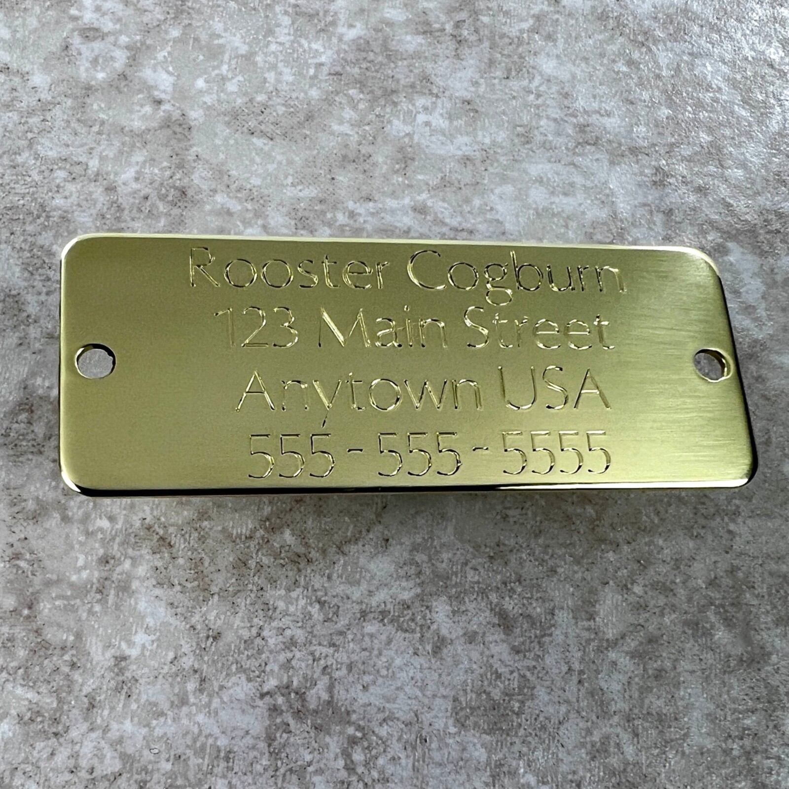 Custom Engraved Tags Personalized NAME PLATE ID NAME PLATE NATURAL BRASS MEDIUM