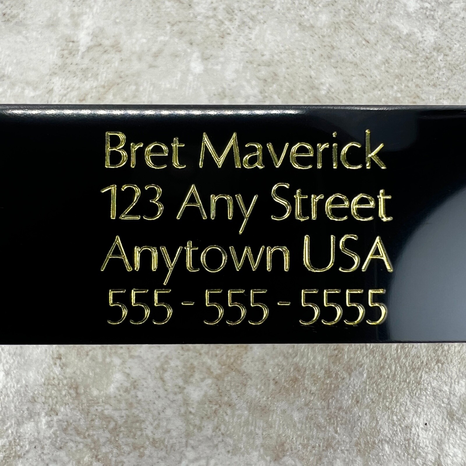 Custom Engraved Tags Personalized NAME PLATE Tags BLACK & BRASS Nameplate MEDIUM