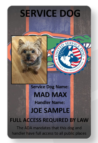 Gators Service Dog/Emotional support/Therapy Dog ID card