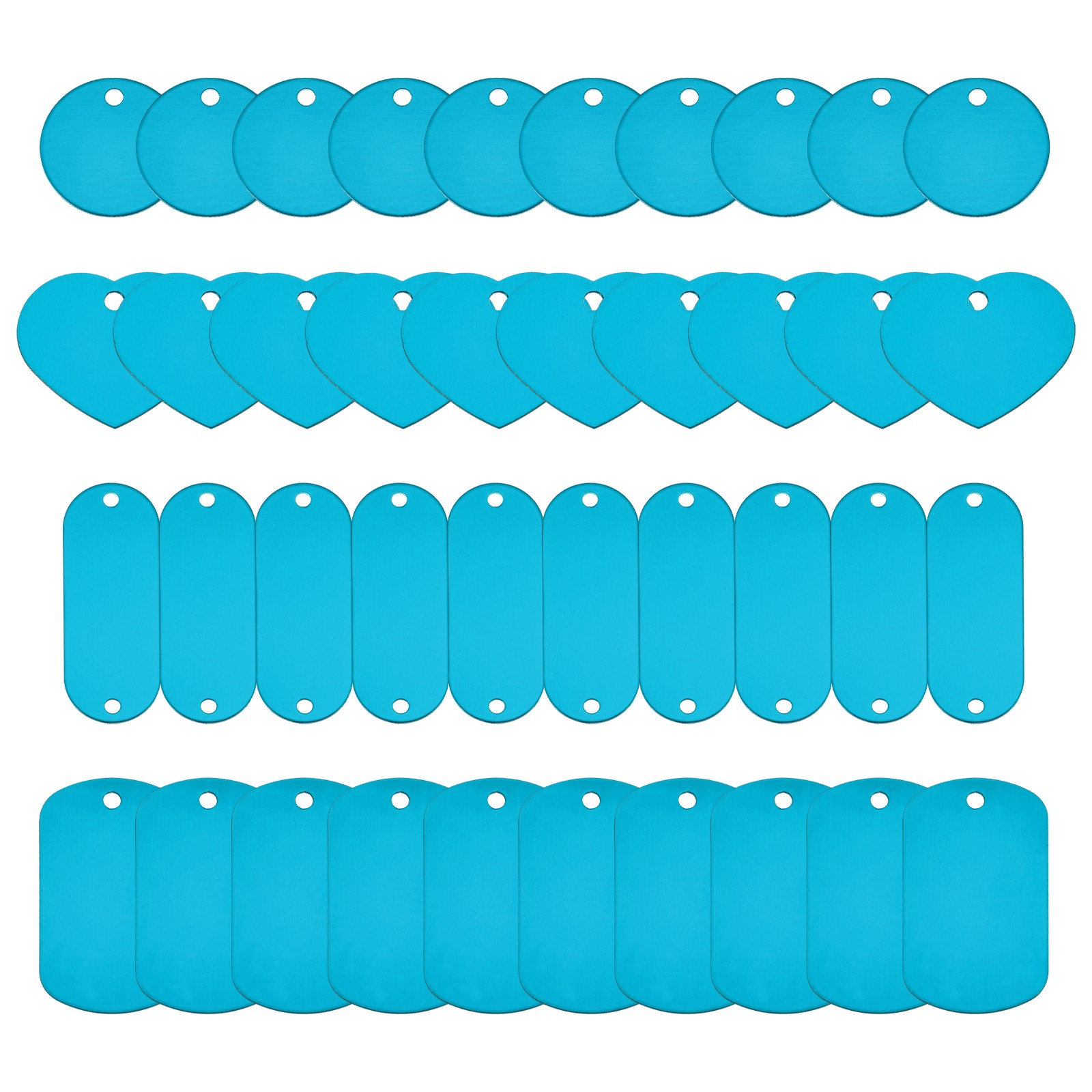 120Pcs Aluminum Engraving Blanks Tags, Light Blue