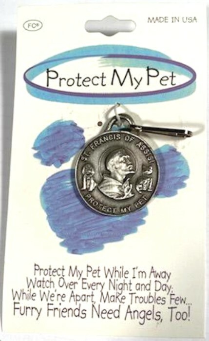 Dog or Cat St Francis of Assisi Collar Charm Engravable Pewter Made in USA NEW