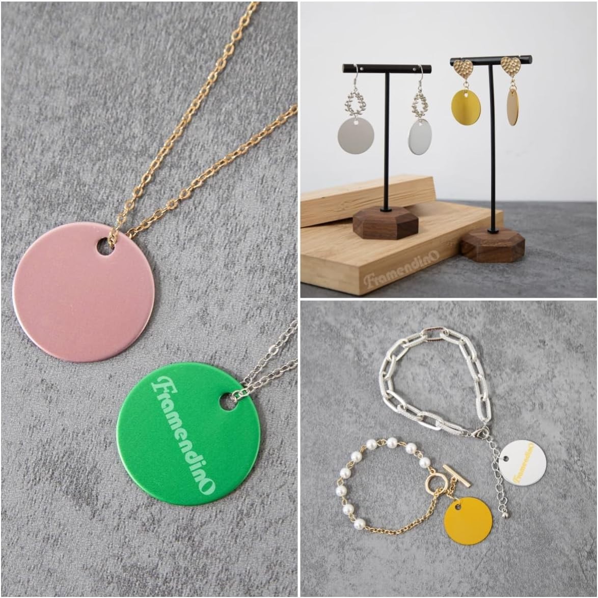 Pet ID Tag Colorful Blank Round Double Sided Pets ID Tag Name Phone Number ID…