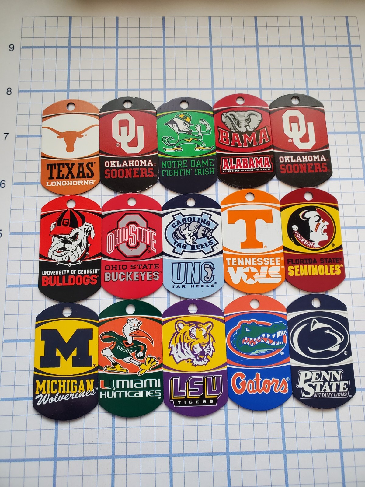 Custom Engraved NCAA College Dog Tag – Necklace – Keychain – Luggage – Pet Tag