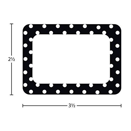 Black Polka Dots Name Tags (TCR5538)