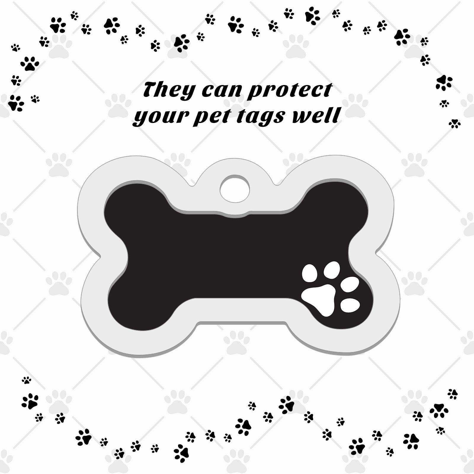 12pcs Silicone Dog Tag Silencers Glow in Dark Quiet Pet Tags