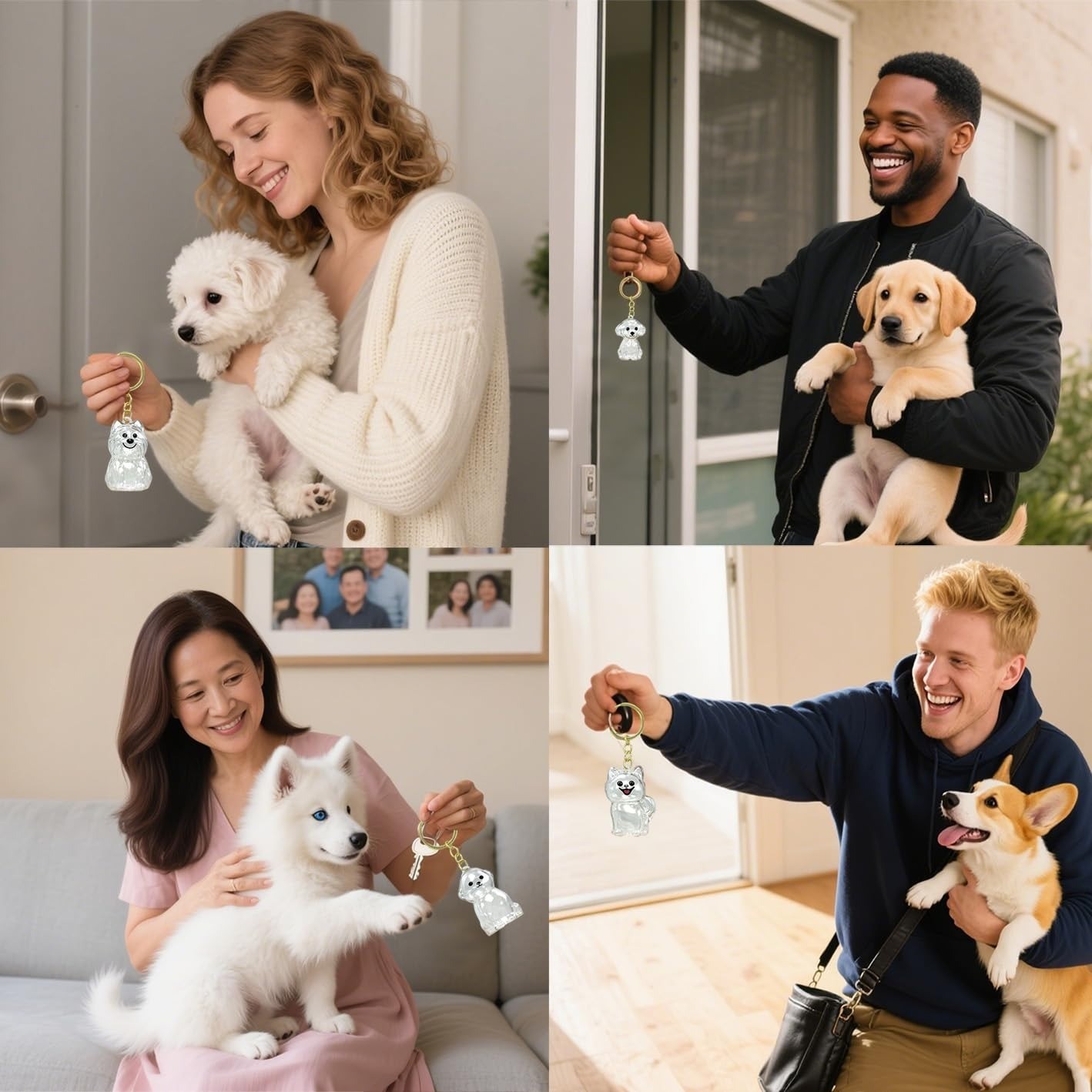 4 Pack Dog Hair Keychain | Pet Memorial Keepsake Bottle