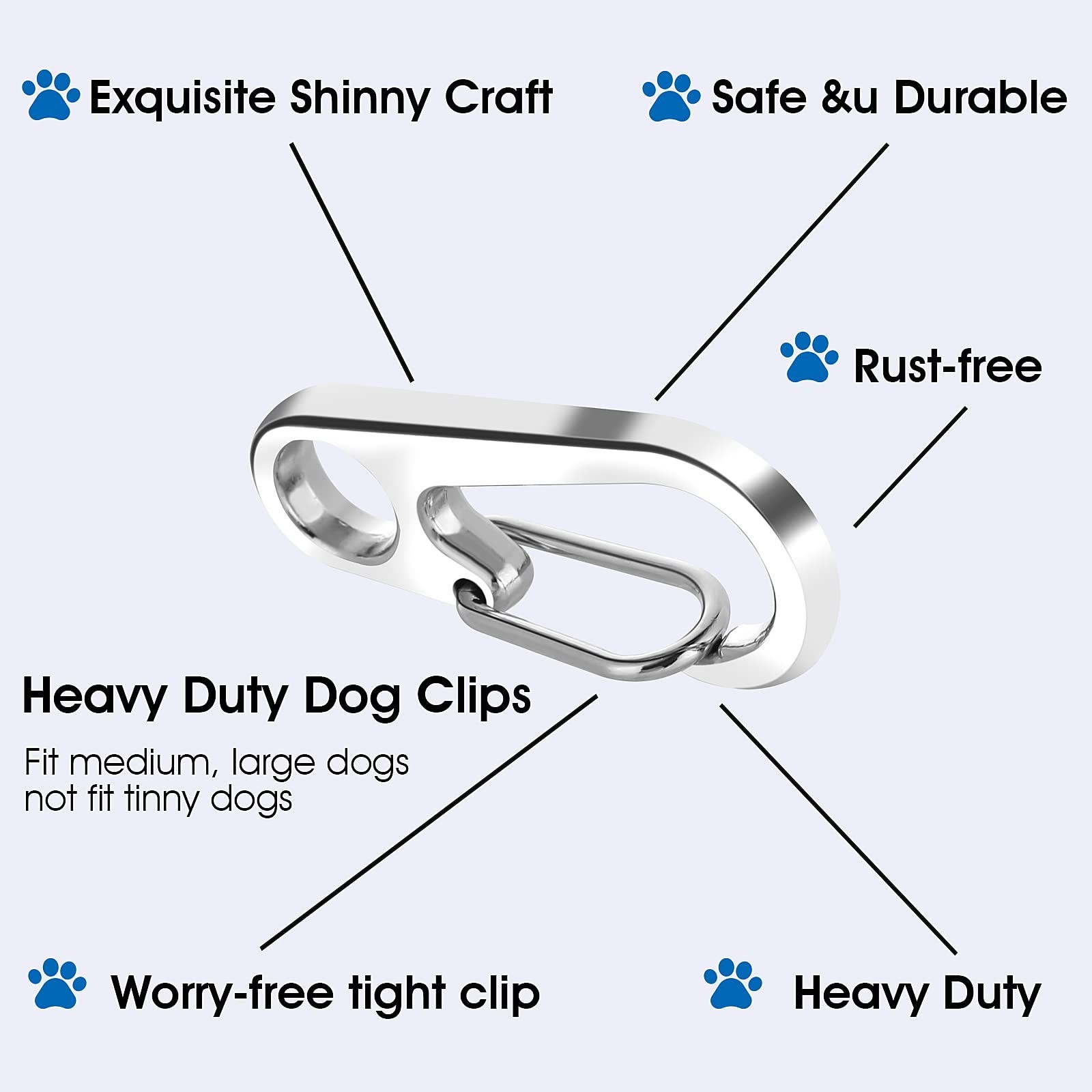 24 PCS Dog Tag Clips with Rings Stainless Steel Pet ID Quick Release Collar Harn
