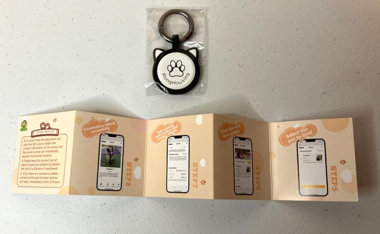 QR Code Silicone Pet ID Tag Dog Cat Tag Online Pet Profile Pet Location Alert