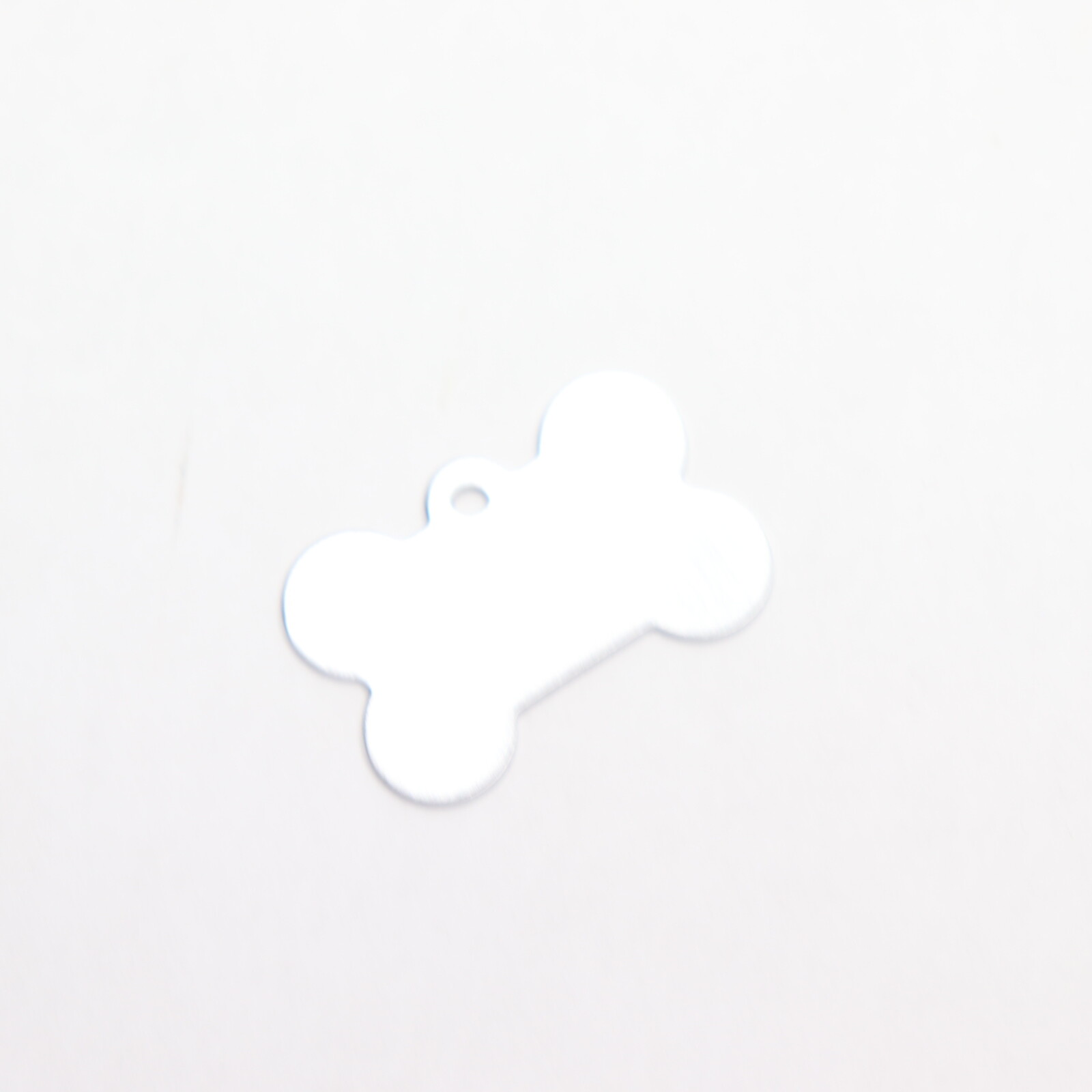 (25-Pk) Bone Personalized Engraved Pet ID Tag Brushed Chrome 7324-20