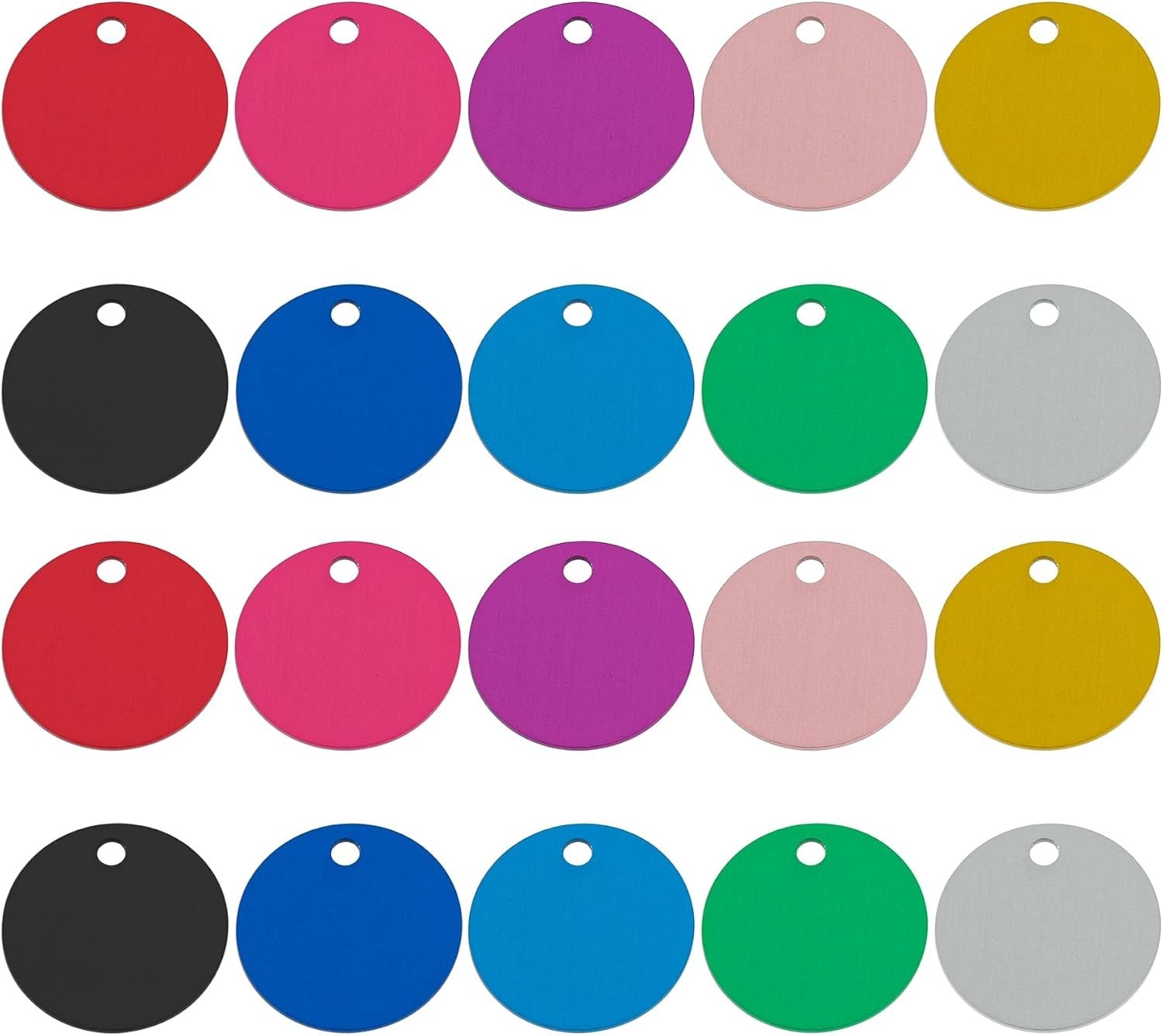 Pet ID Tag Colorful Blank Round Double Sided Pets ID Tag Name Phone Number ID…