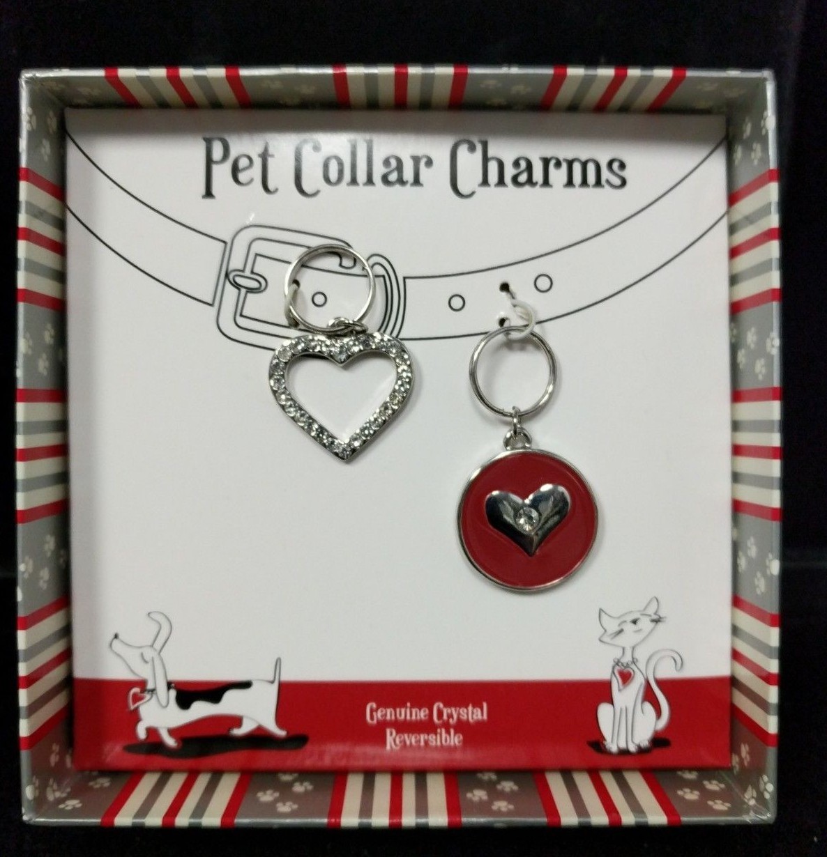 Pawsitively Spoiled Pet Collar Charm Genuine Crystal Heart Lap Lover Brand New