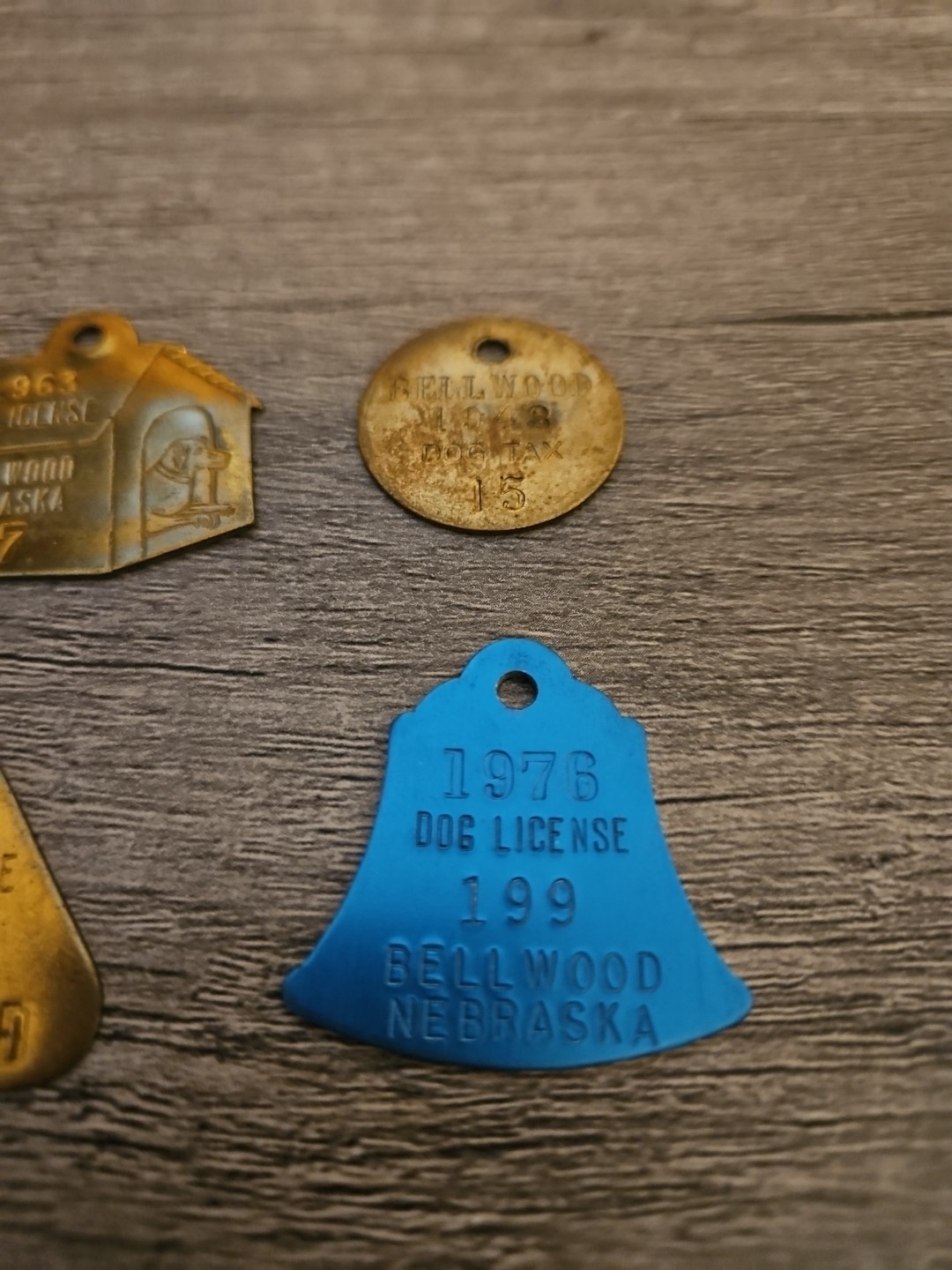 Assorted Nebraska Vintage Dog License and Rabies Tags Lot Of 6 1943-1993