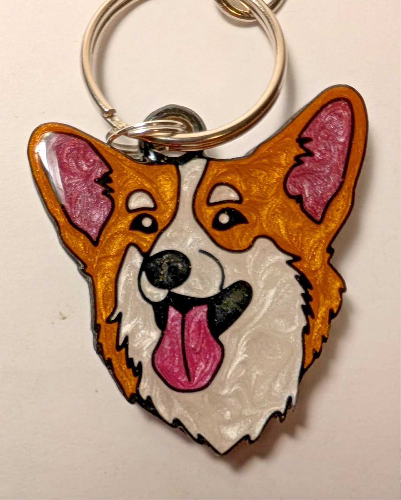 Hand Painted Artisan Dog Charm Keychains
