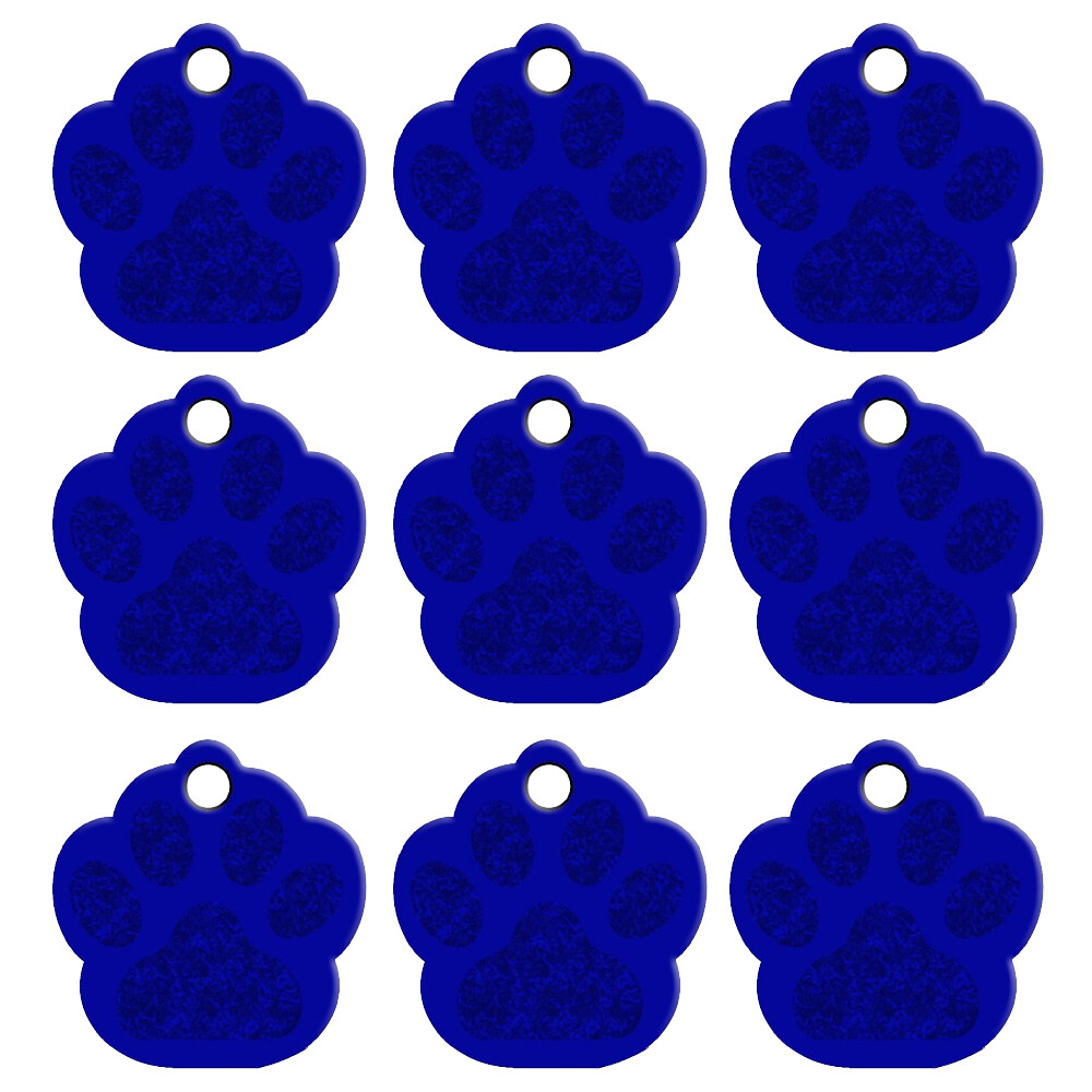 20pcs/lot Paw Shape Dog ID Tags Blank Aluminum Nameplate No Engraving 9 Colors