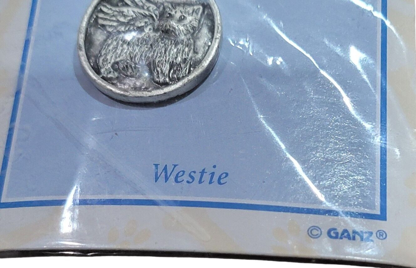 Ganz Westie Angel Dog Tag Winged West Highland Terrier Pewter Tone Charm New