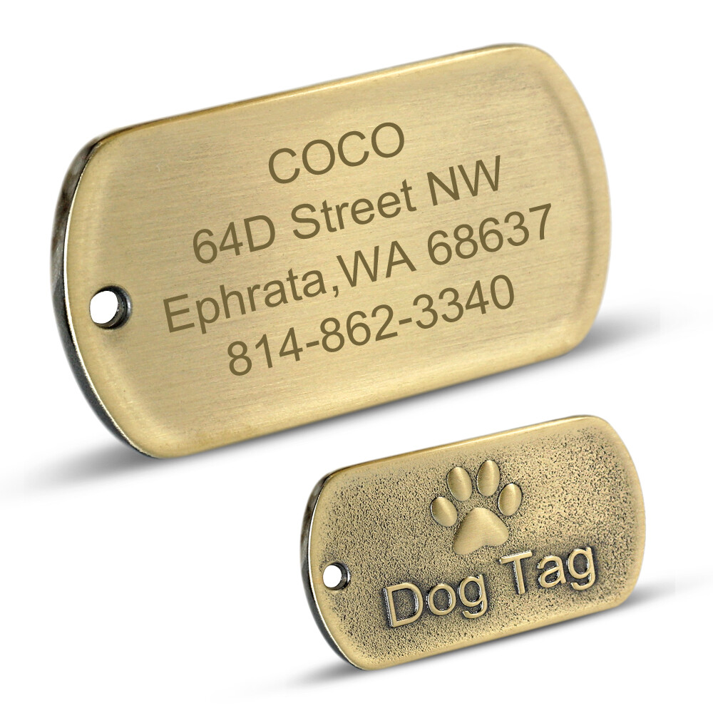 Military Dog Tags Customizable Name ID Collar Tag Engraved Personalized Necklace
