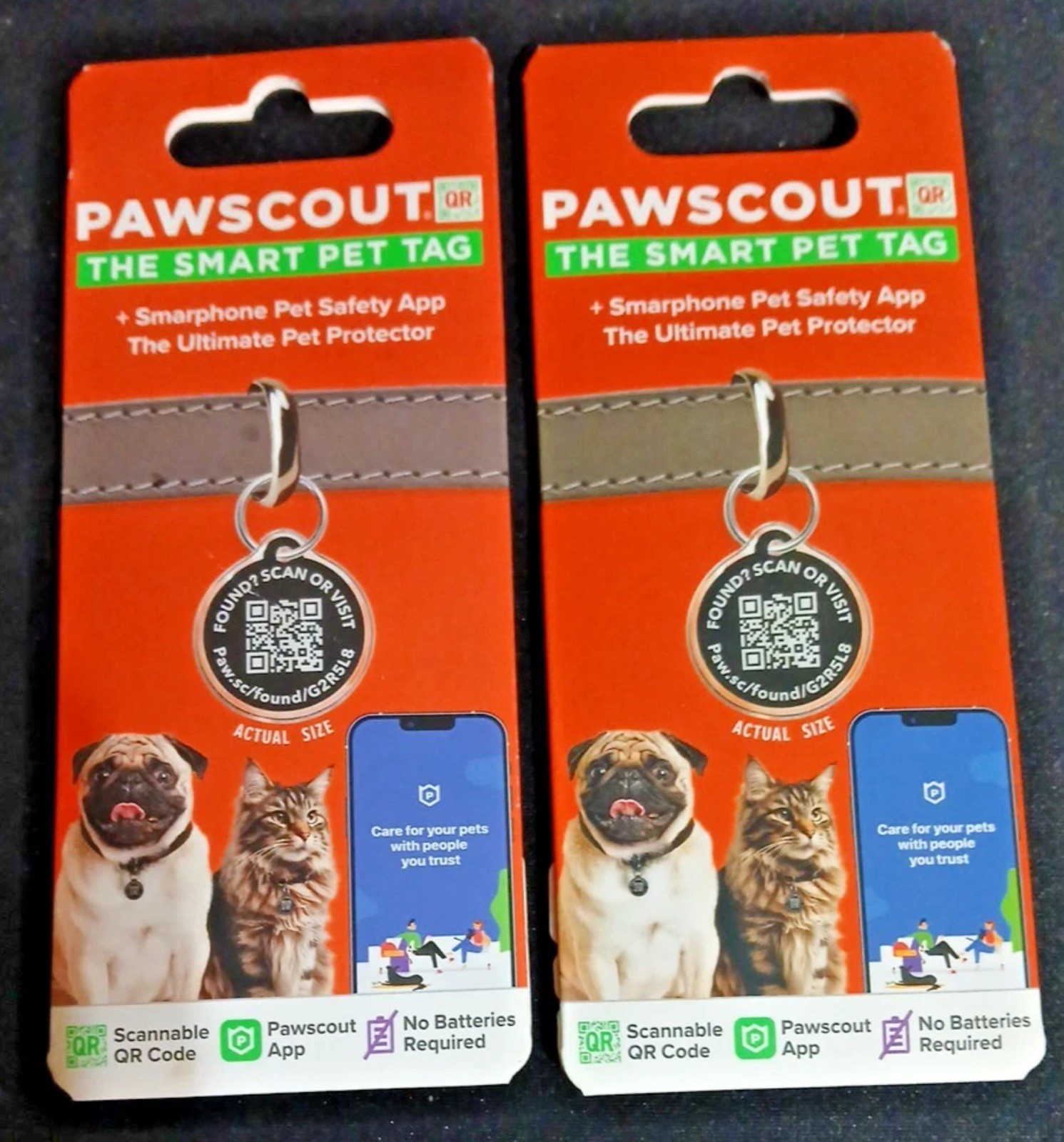 Lot Of 2 Pawscout QR The Smart Pet Tag Finder for Dogs/Cats New Sealed