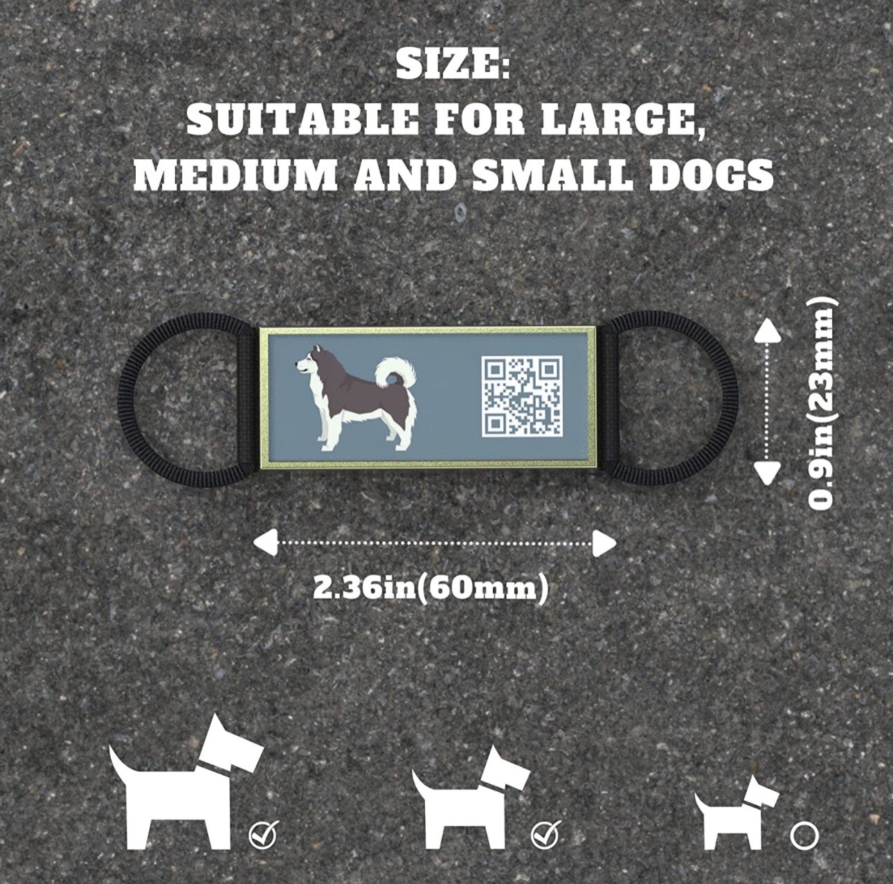 DISONTAG QR Dog Tags Personalized Dog Tags, Sliding Mute Dog ID Tag Custom Dog T