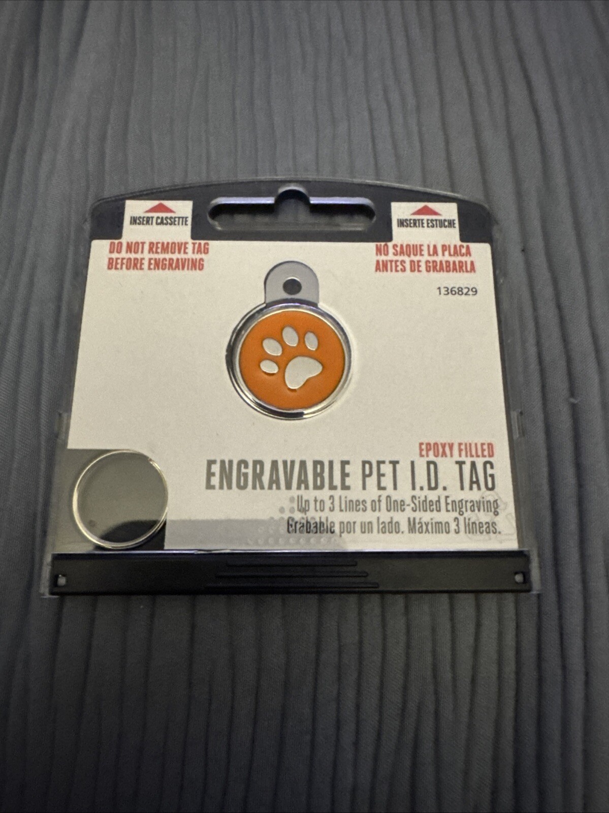 Pet I.D. Tag Orange, 1” Circle, University Of Tennessee. Tag Engravable.