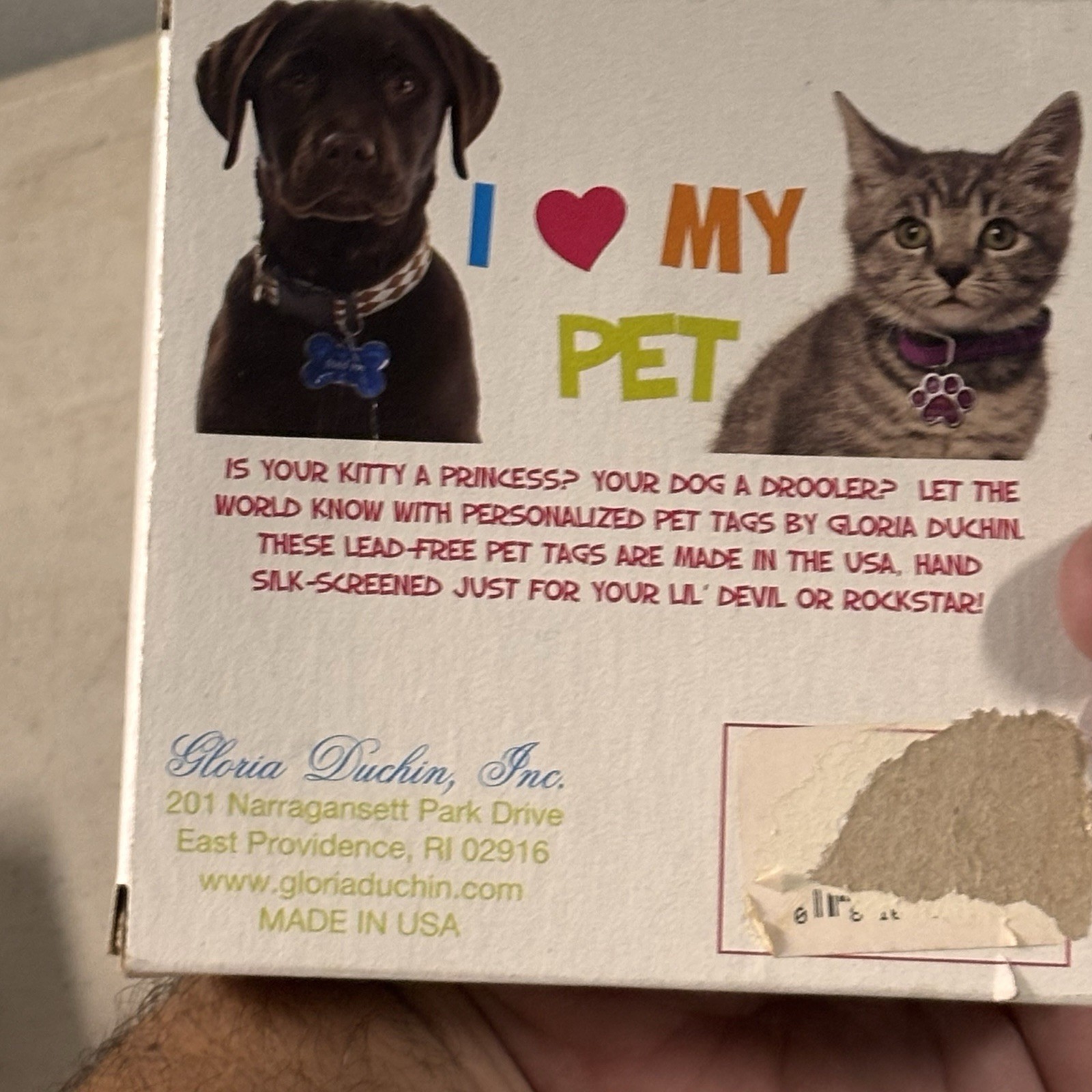 Gloria Duchin Pet Tag – “My Pet Is a Lil’ Devil” Paw Charm, New in Box, USA