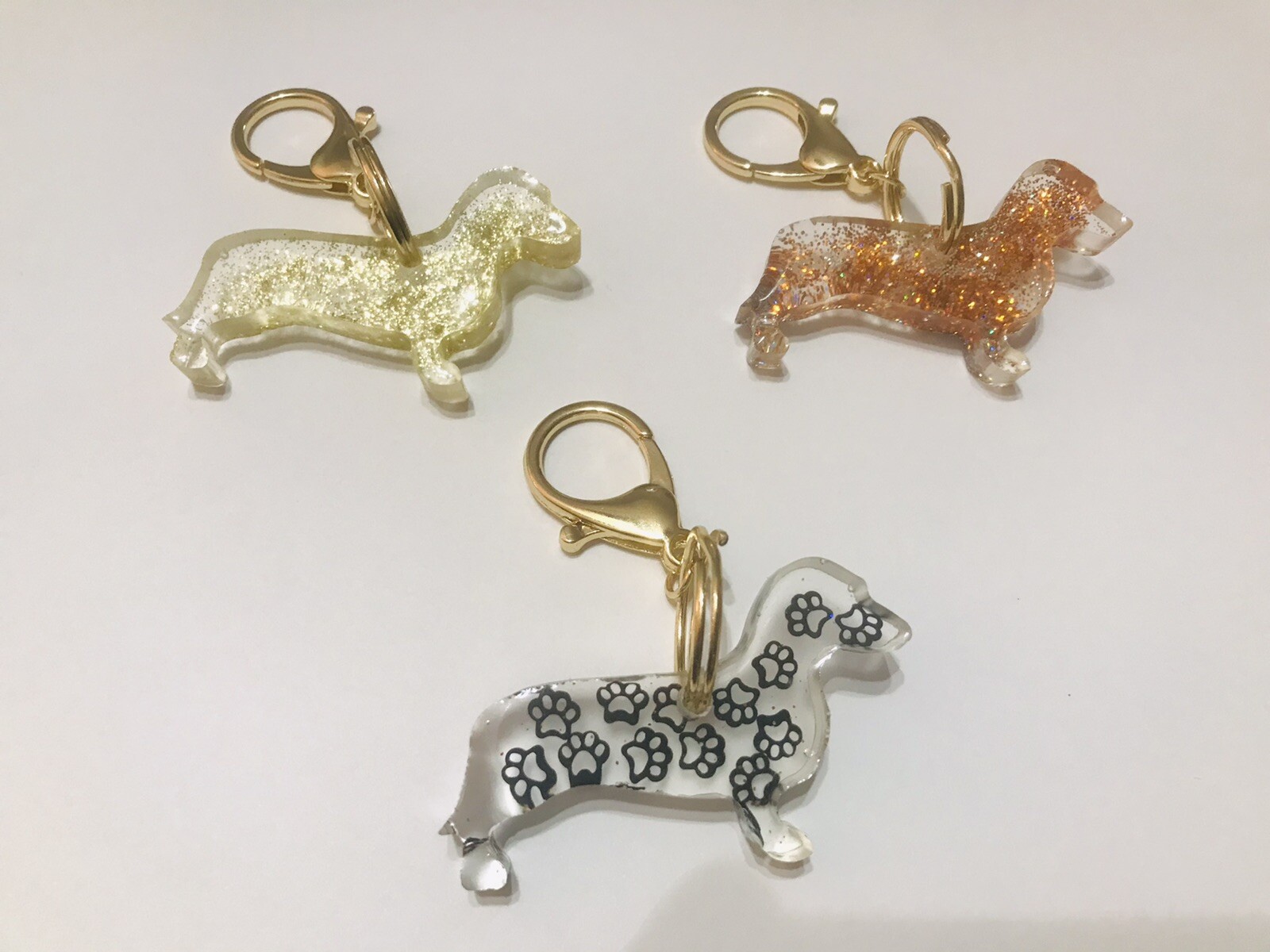 Dachshund Keychain Hand Made Resin