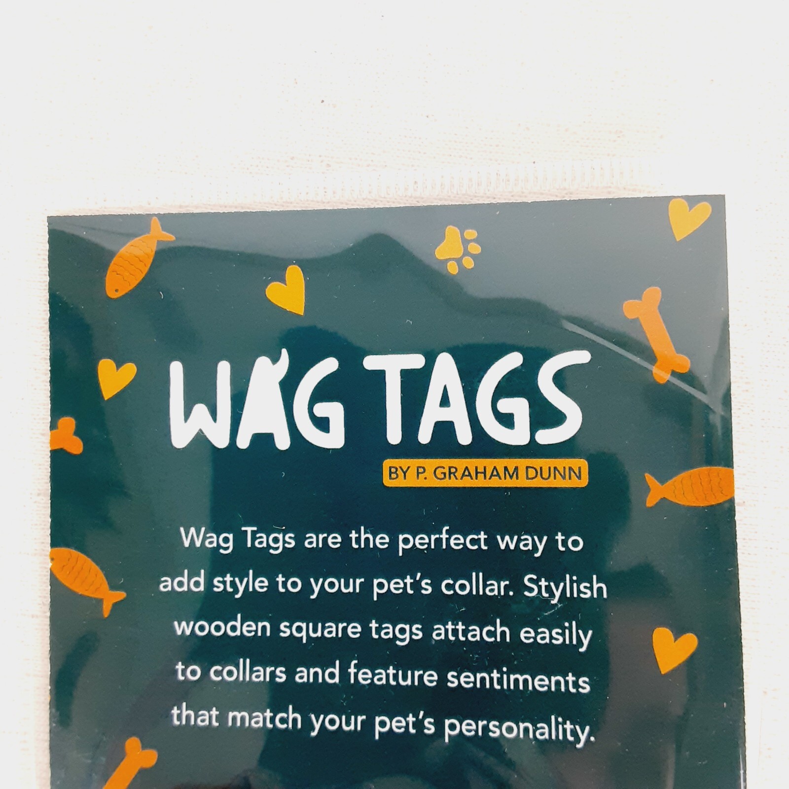 P Graham Dunn WAG TAGS Pet Collar Charms Wooden Square 1.5″ Set of 2 Ruff Wild