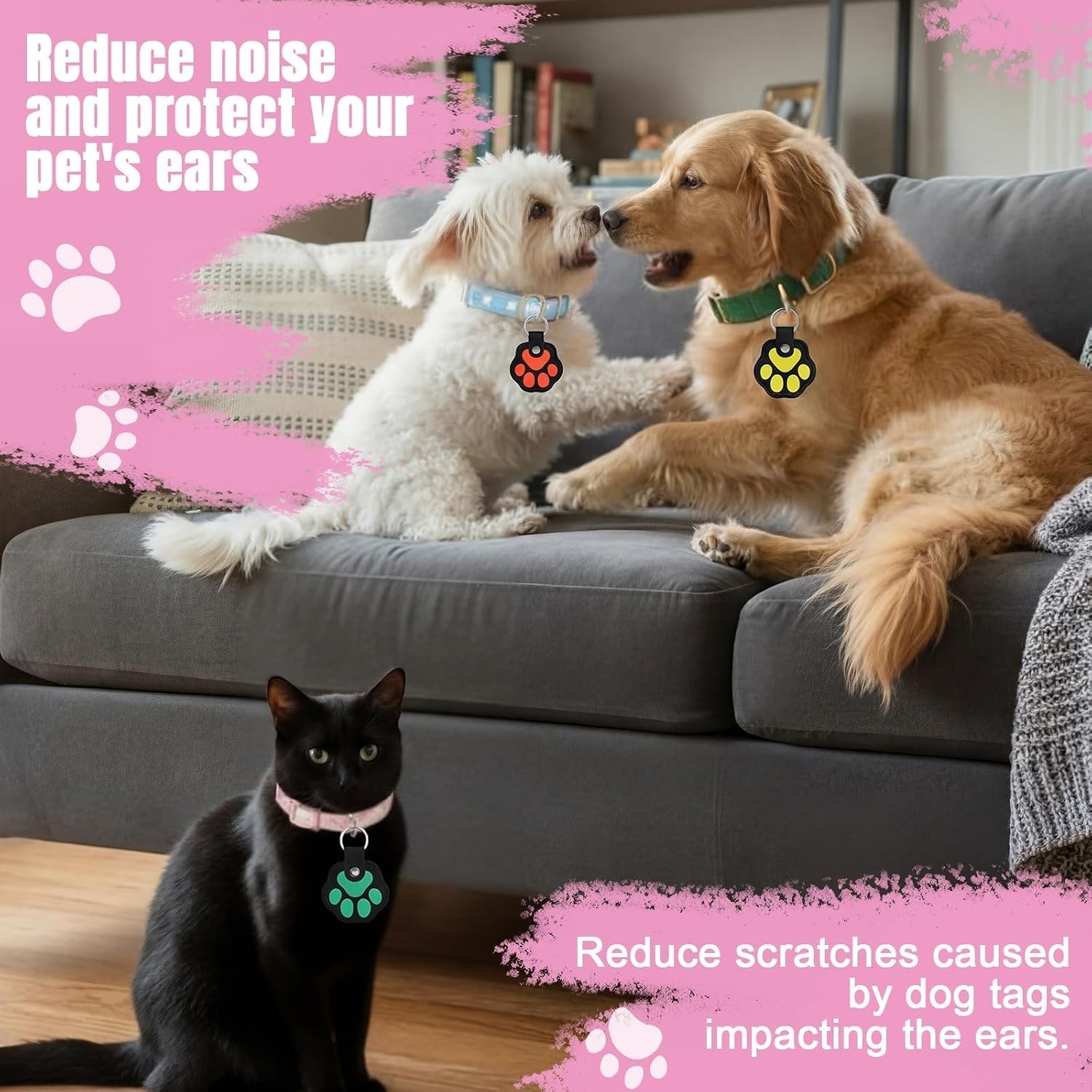 6 Pcs Dog Tag Silencer Dog Tag Cover Portable Pet ID Soundless Silencer Bag Q…
