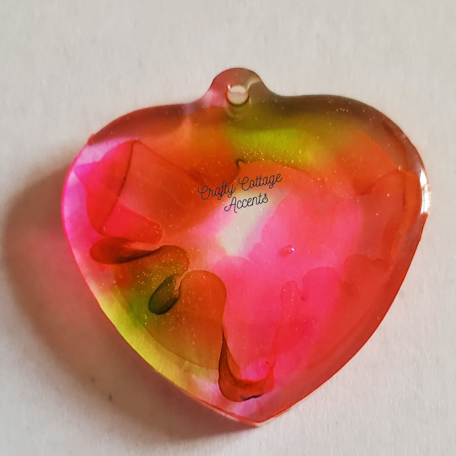 Resin Pet Charm Heart Shaped Handmade Green Pink Purple Collar Accessory