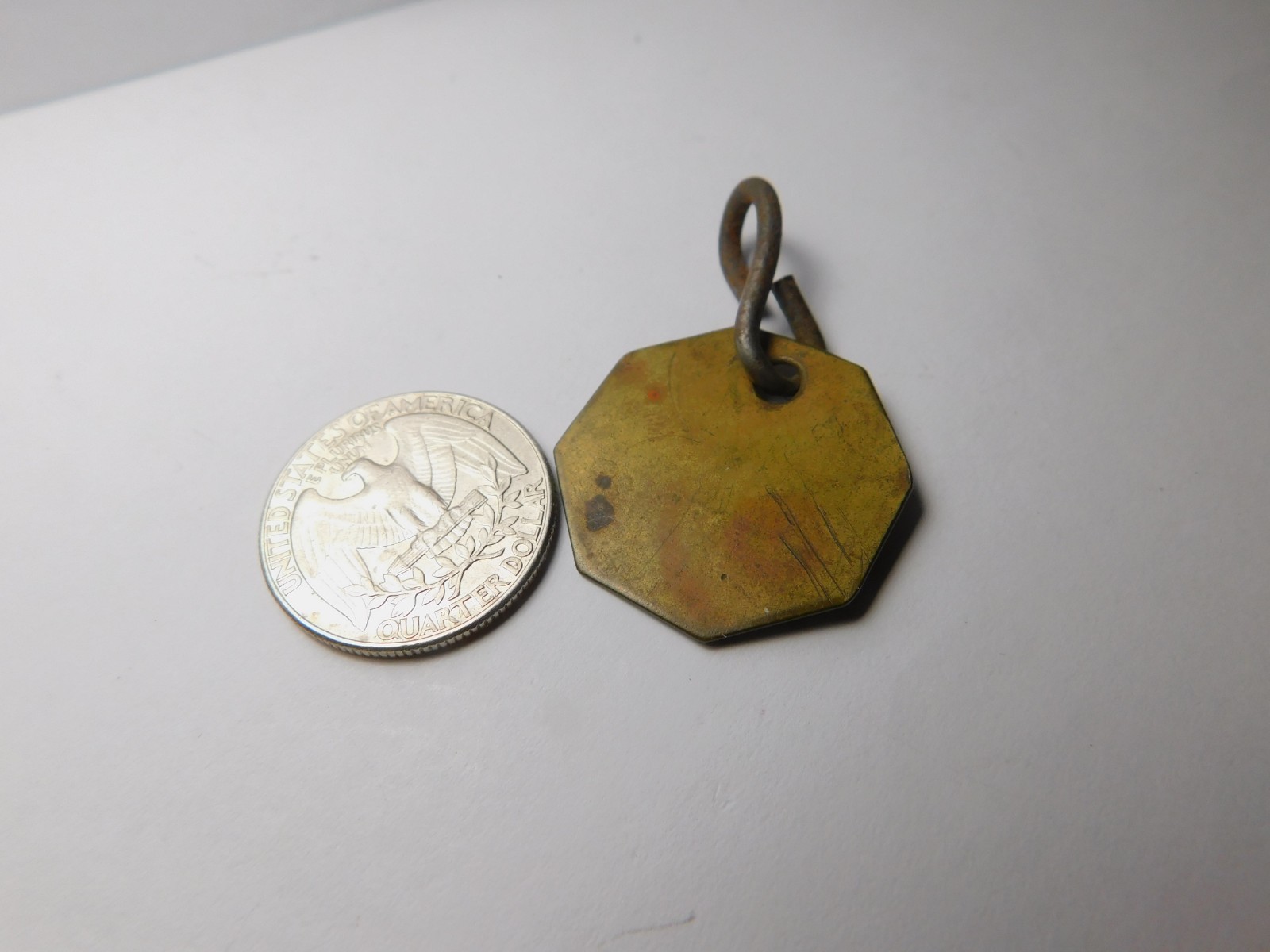 1956 Lockhart Dog Tag License 117856 Rabies Vaccinated Vintage