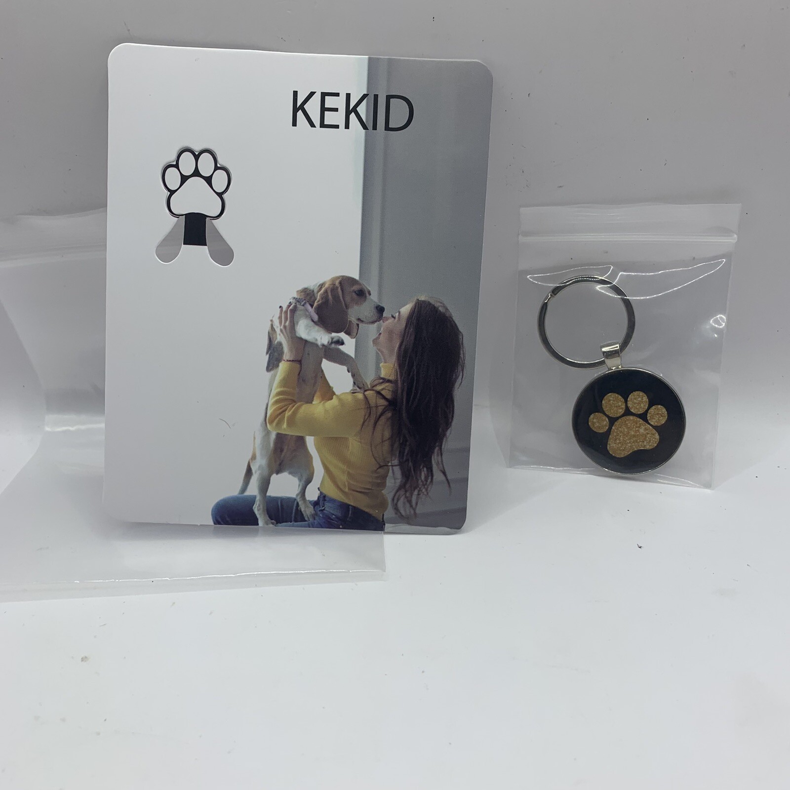 QR Code Dog Tag Pet Stainless Steel Bone Ring Activate Account KEKID NEW
