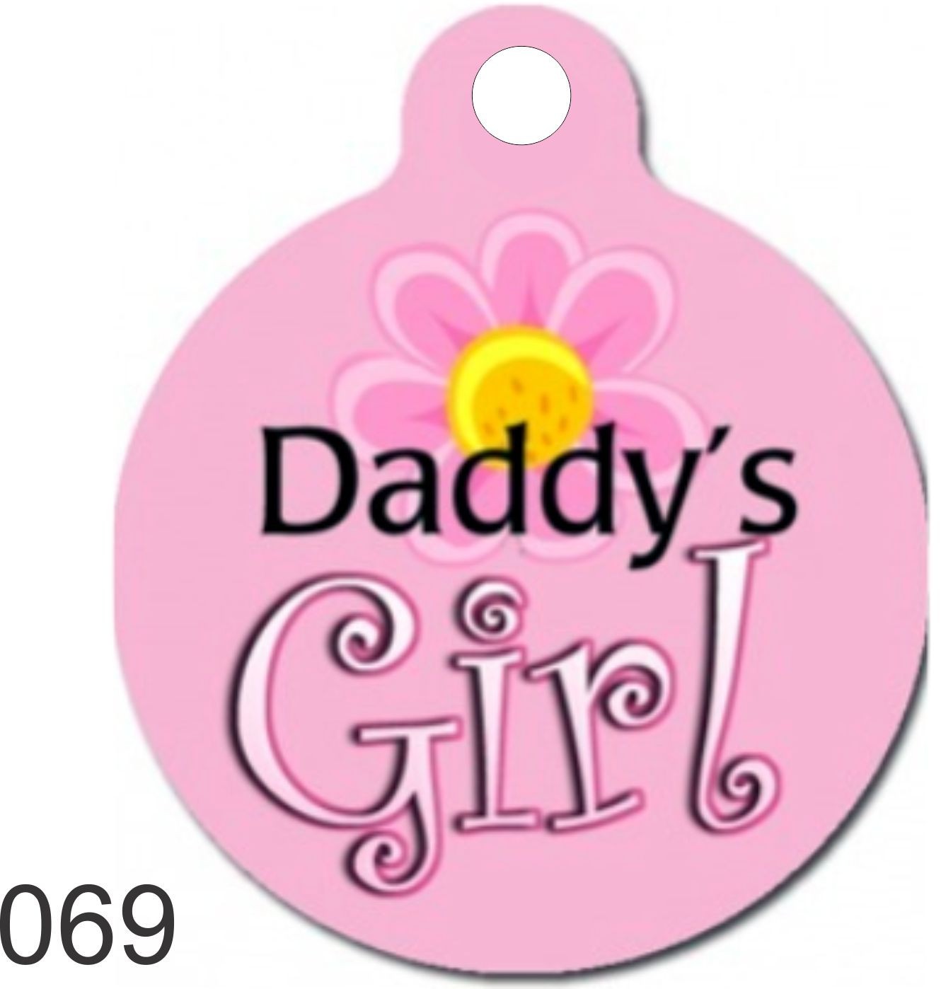 Pet Tags Personalized Pet ID tag for Dog and Cat ROUND Tag unique PINK Heart