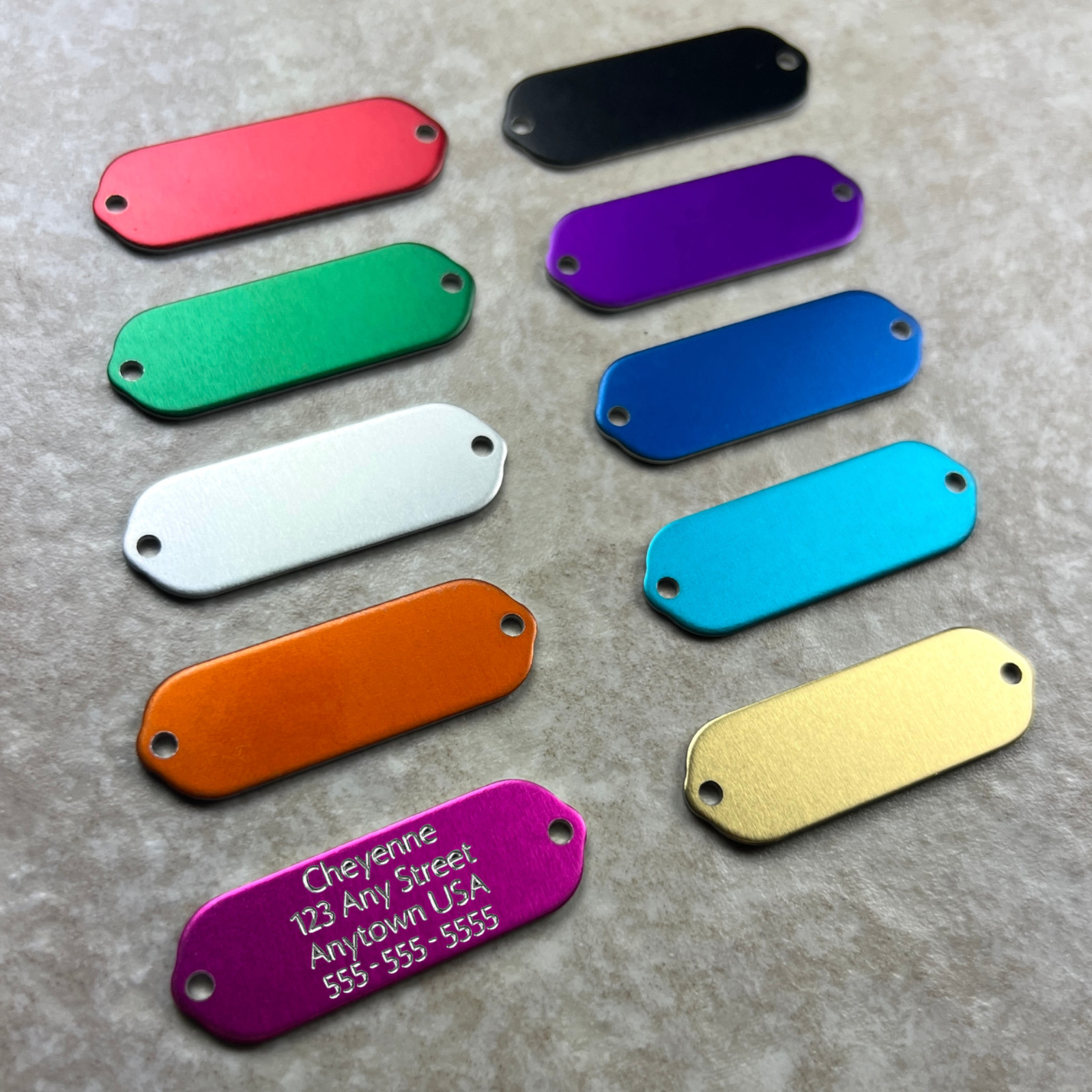 Custom Engraved Tags Personalized NAME PLATE ID Tags NAME PLATE SMALL COLOR Tag