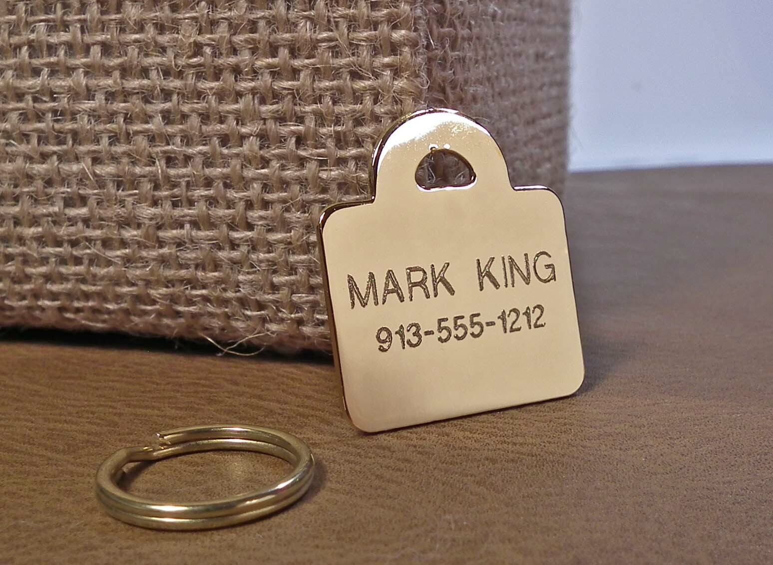 GENUINE GOLD PLATED Dog Cat Pet Identification Name Tags-Custom Engraved ID Tag