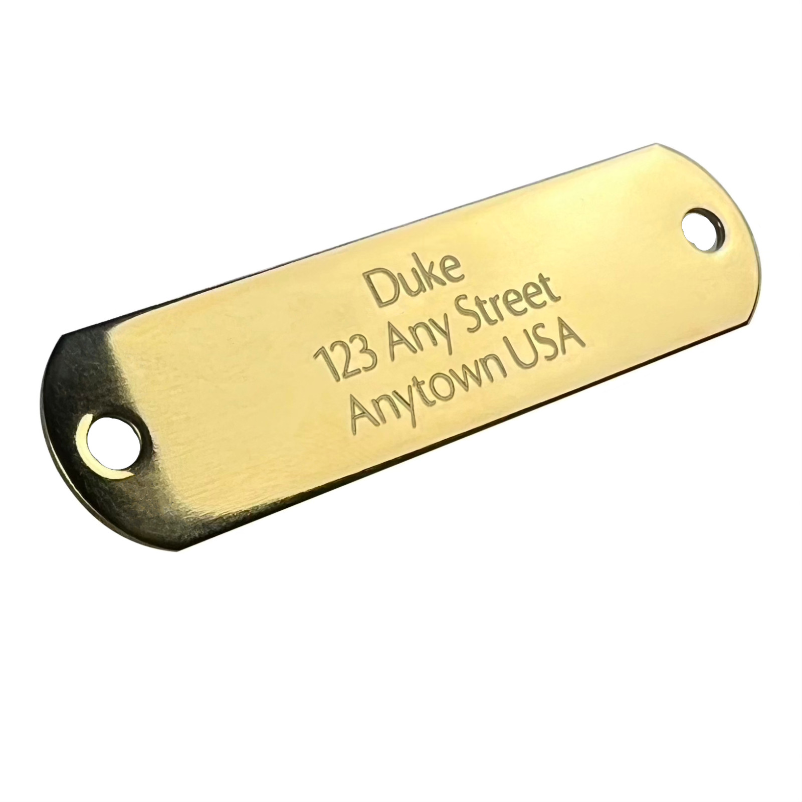 Custom Engraved NAME PLATE Engraved Dog Tags Personalized Collar NATURAL BRASS
