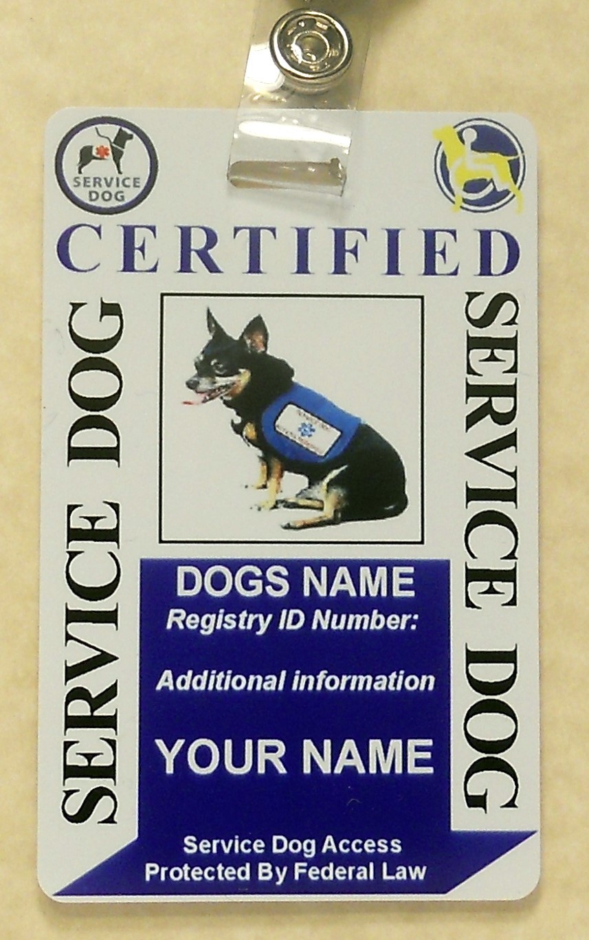 Custom ID Card / Badge for Service Dog Certified Working Dog Service Animal 4