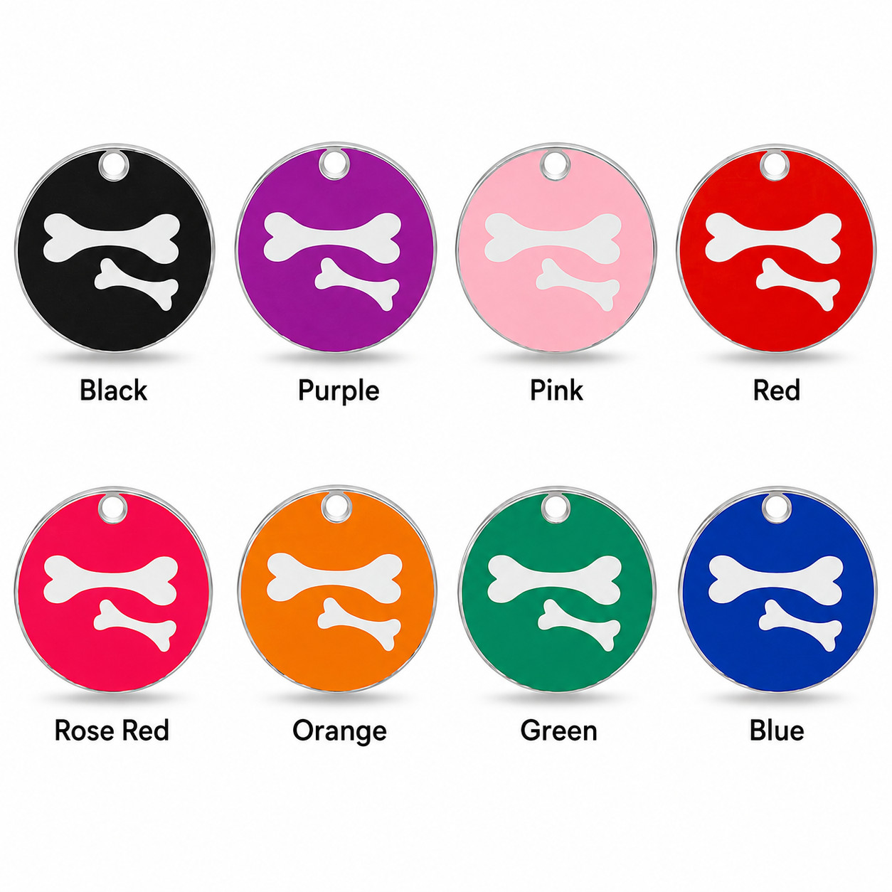 Personalized Enamel Dog Cat ID Tag Multiple Designs Custom Engraved Pet Tags