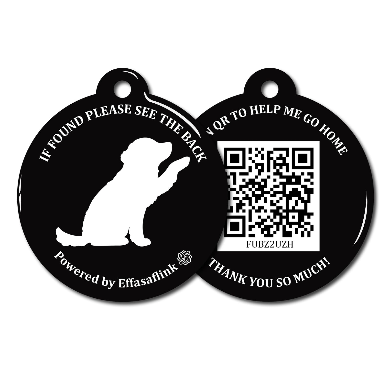 RFID 134.2Khz QR Code Pet ID Tag Dual Function Collar Tag for Smart Doors