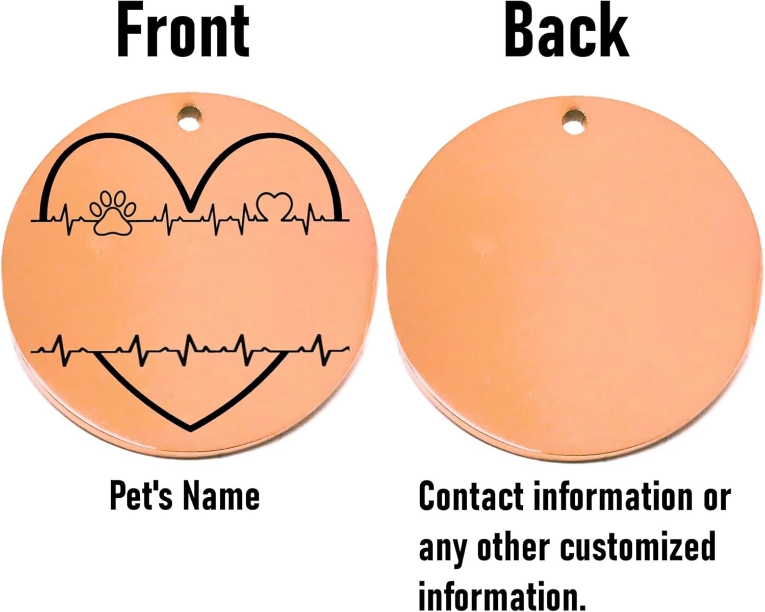 Heart Custom Pet Name Tag for Dog/Cat Collar – Laser Engraved Pet Lover ID Tag
