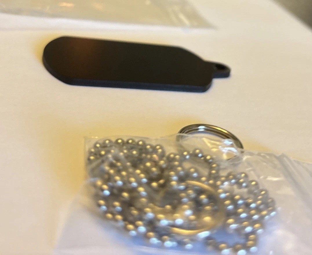 MILITARY STYLE DOG TAGS ID PET TAGS DIAMOND ENGRAVED w/ CHAIN , SILENCER COMBO