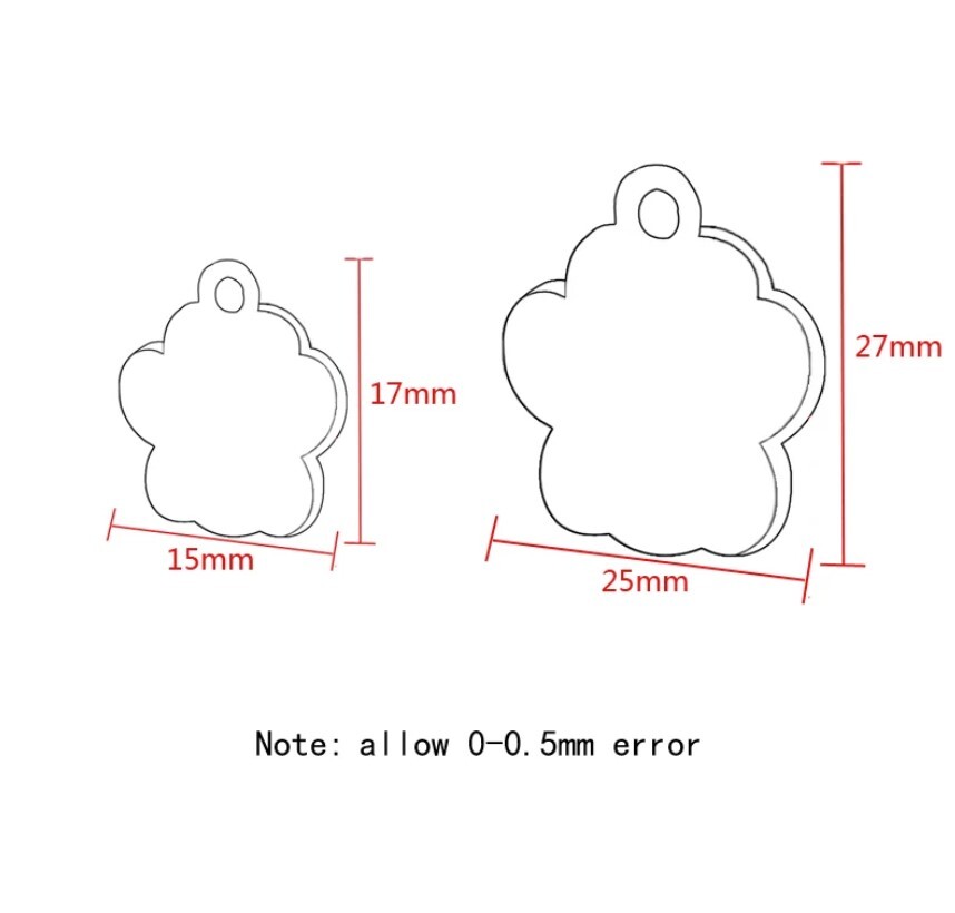 Shiny Aluminum Paws PET ID Tag Engraved Custom CAT DOG Collar Tag | Best Quality