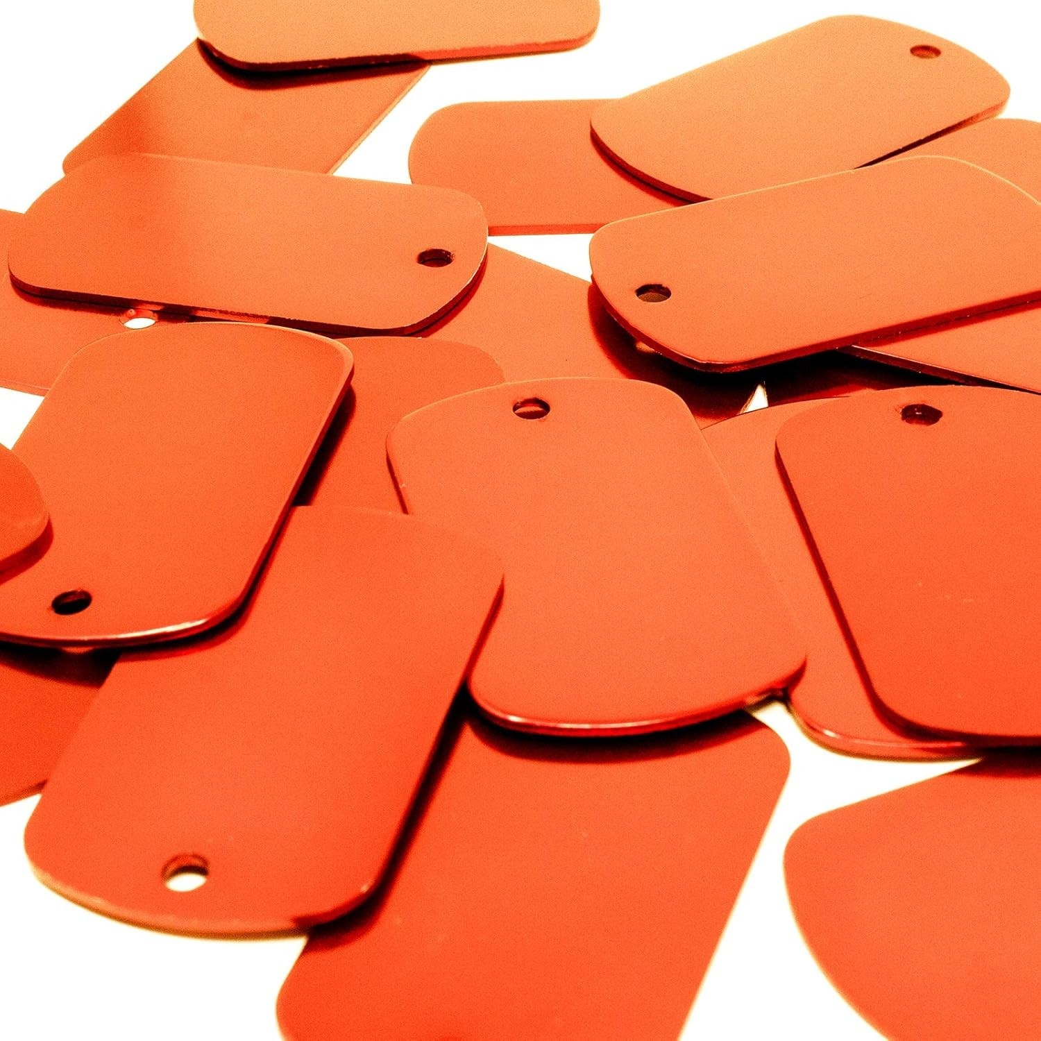 100pc Orange Blank Dog Tags Large 2″x1.15″ Aluminum Stamping Craft DIY
