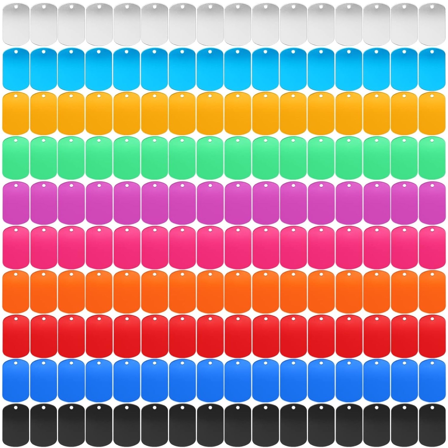 300 Aluminum Dog Tags, DIY Craft Pet Tags, Multicolor