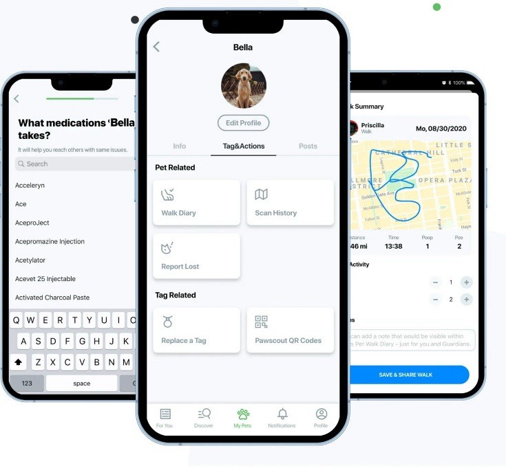 PawscoutQR The Smart Pet Tag Finder for Dogs/Cats- Connect To Your Phone