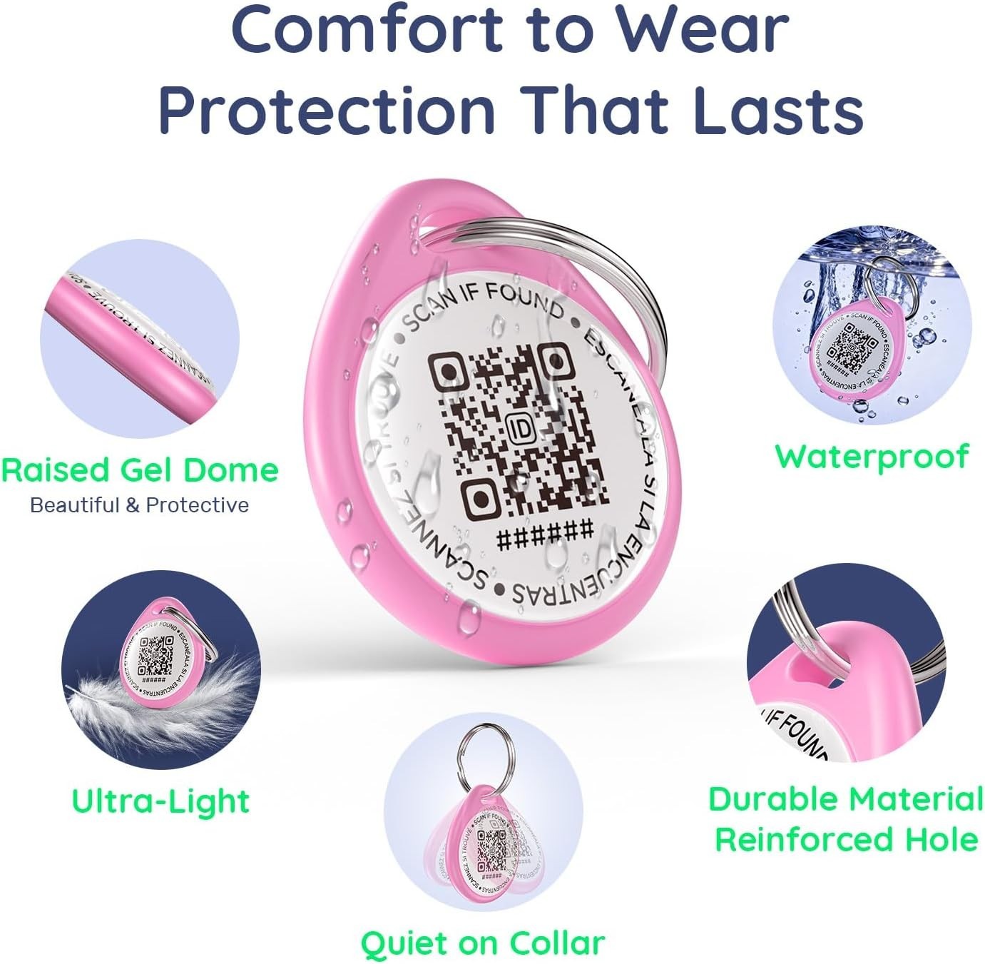QR Code Pet Tags, Reunite Faster, 4-Pack