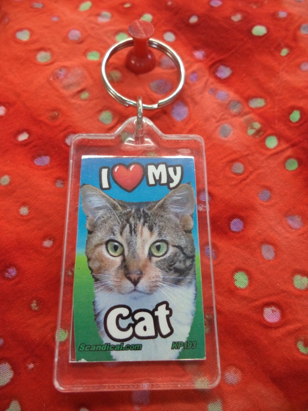 SCANDIAL PET KEY CHAINS – DOUBLE SIDED – I LOVE MY __CAT__ YOU PICK BREED! #1