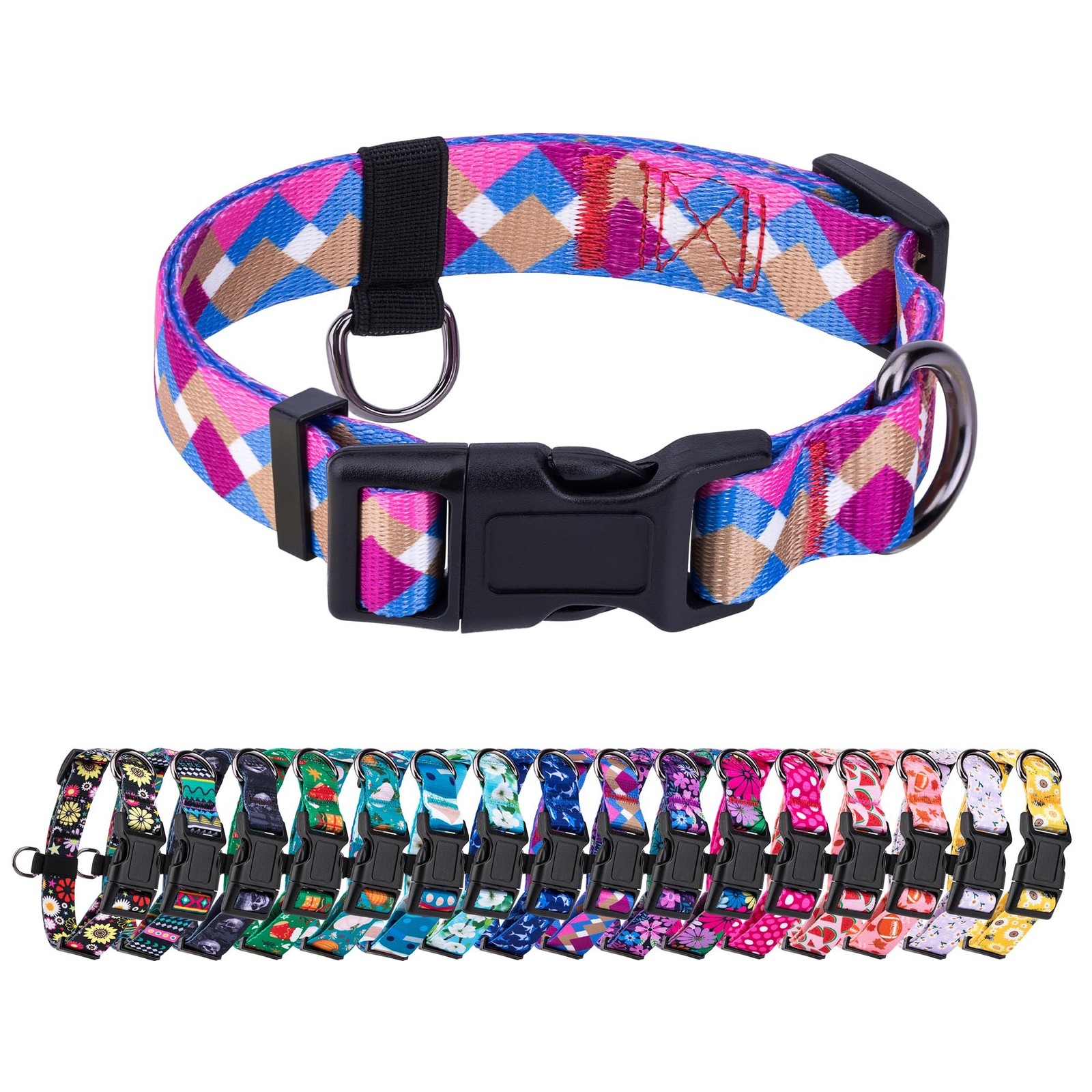 Dog Collar with Name Personalized Dog Collar，Plastic Buckle Dog Collar Qu